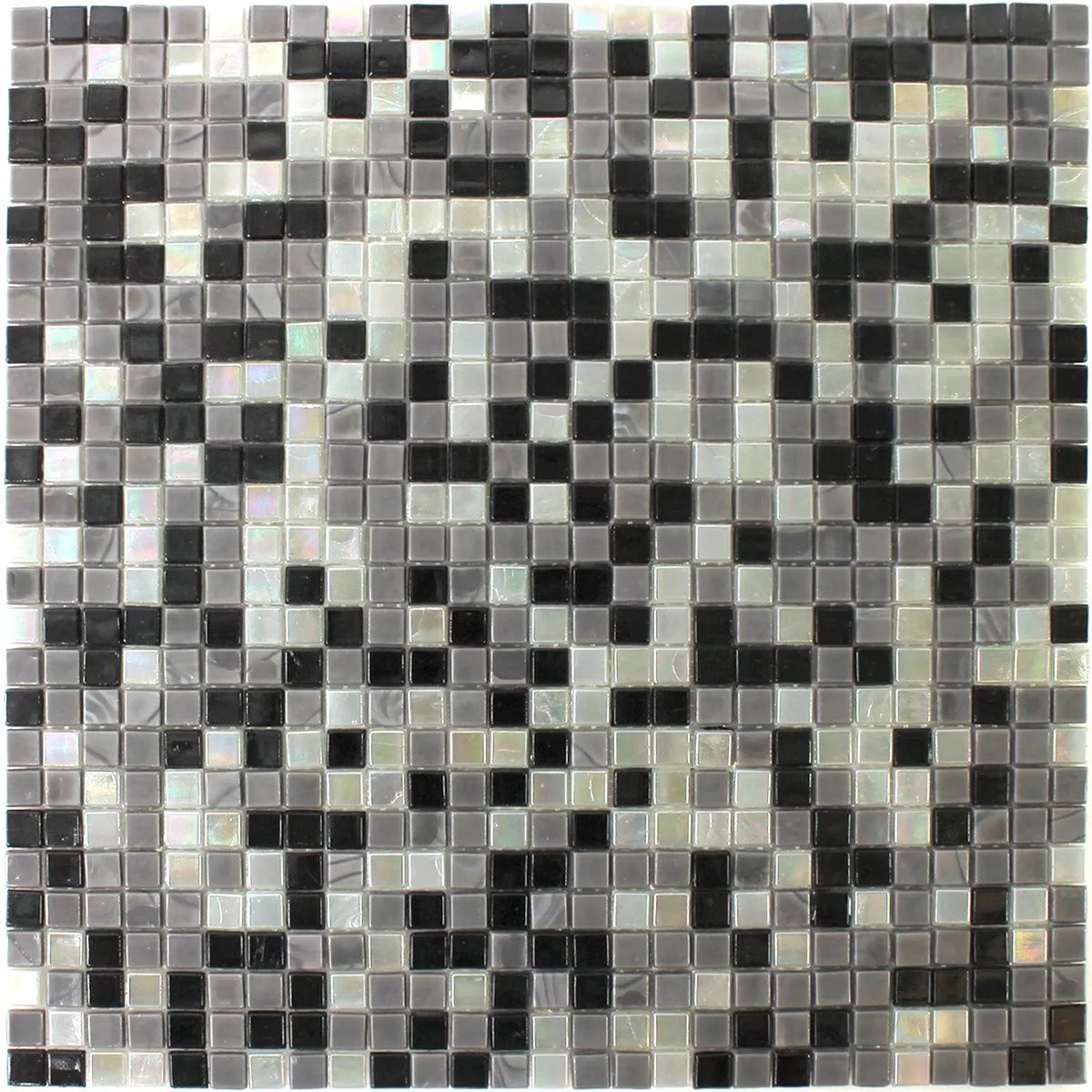 Mosaico Vetro Piastrella Nero Grigio