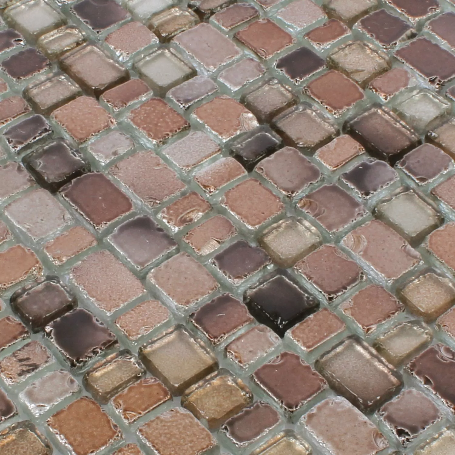 Mosaico Vetro Roxy Marrone Argento