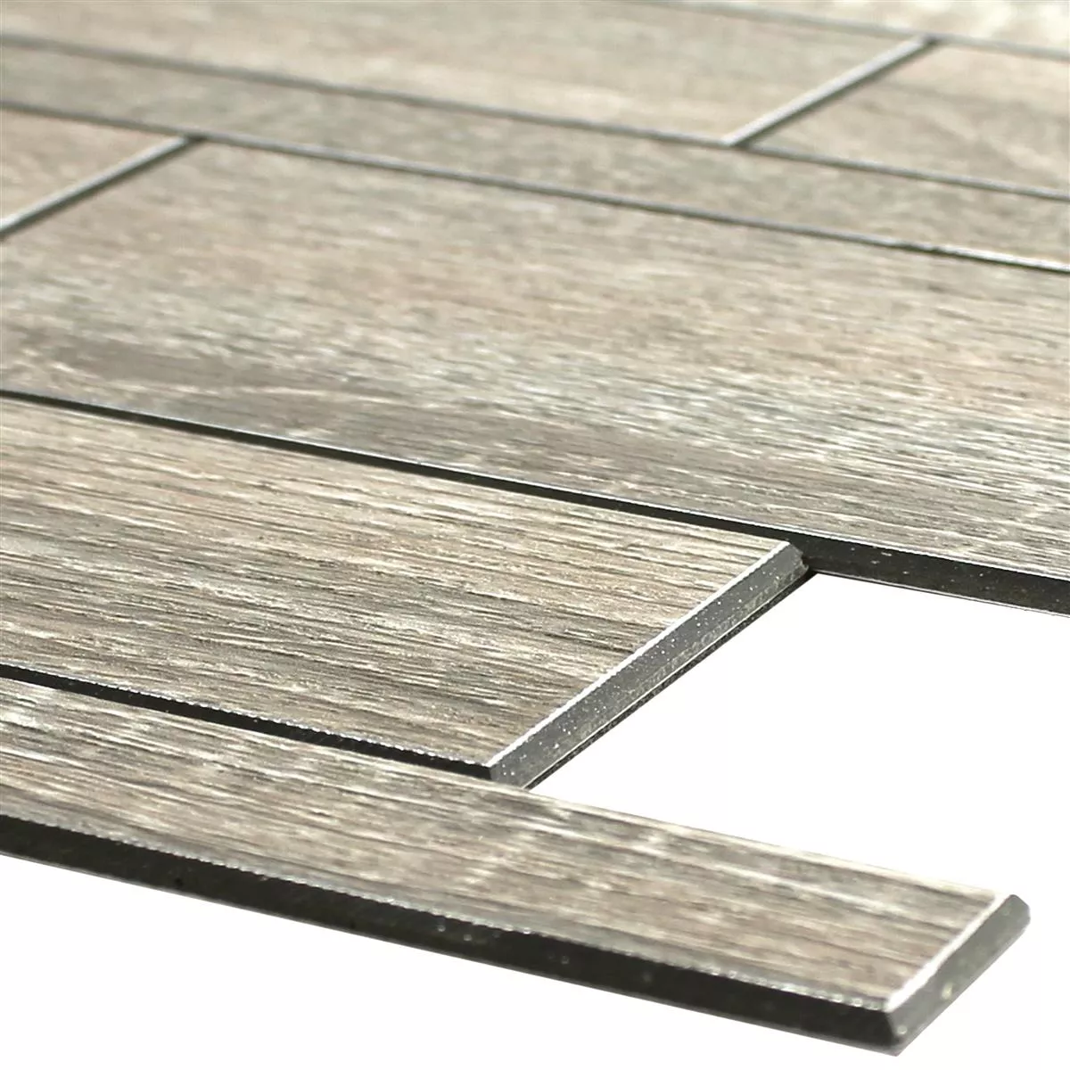 Legno Ottica Mosaico Richland Autoadesivo Grigio