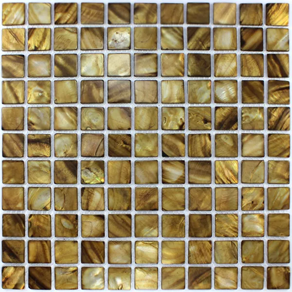 Mosaico Vetro Madreperla Effetto 25x25x2mm Marrone