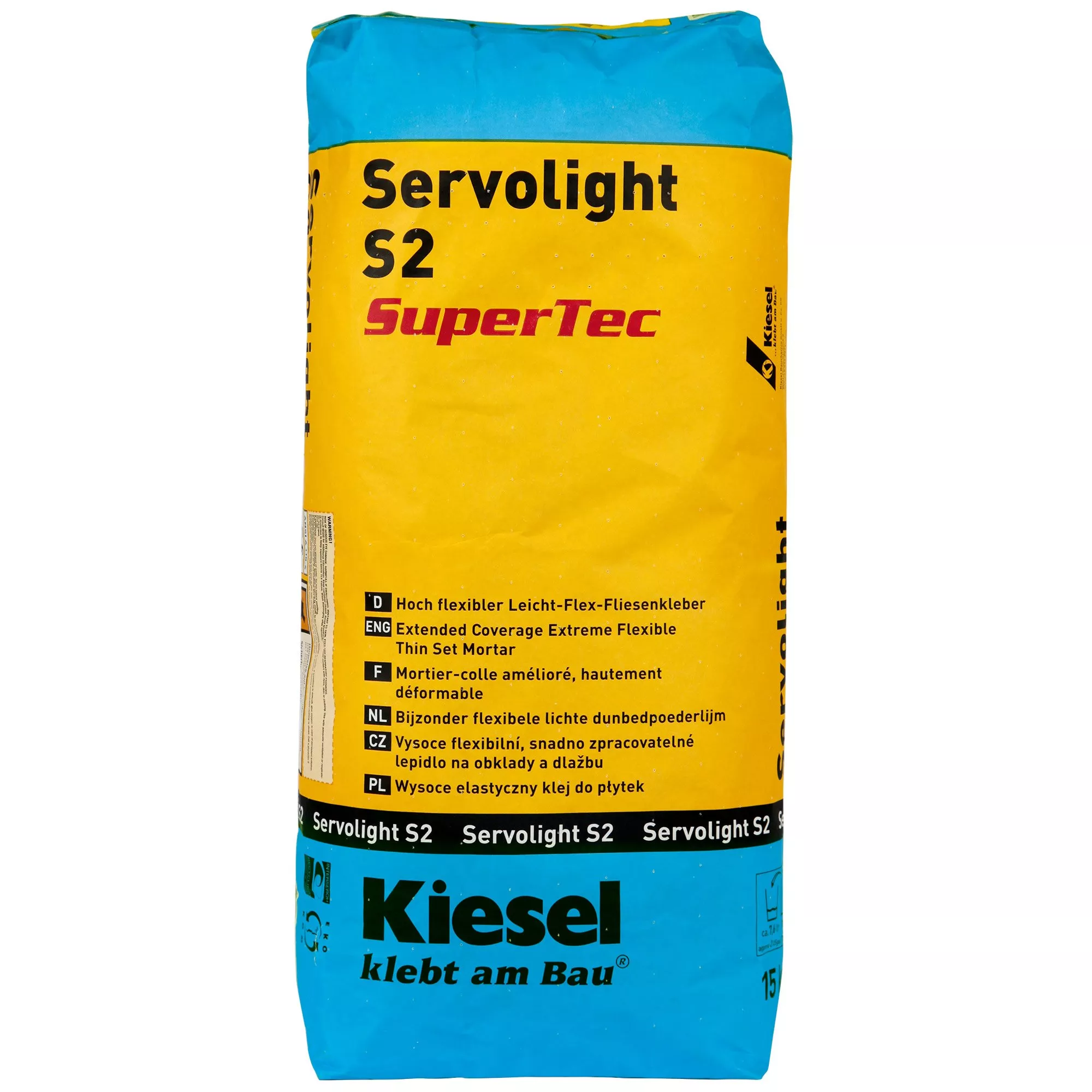 Kiesel Servolight S2 SuperTec - Adesivo Per Piastrelle Ad Alta Flessibilità E Flessibilità (15KG)