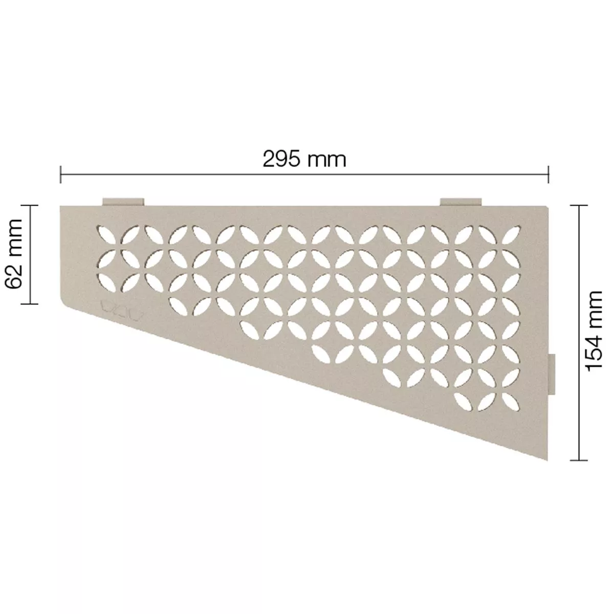 Mensola a muro Mensola per doccia Schlüter quadrata 15,4x29,5 cm Crema floreale