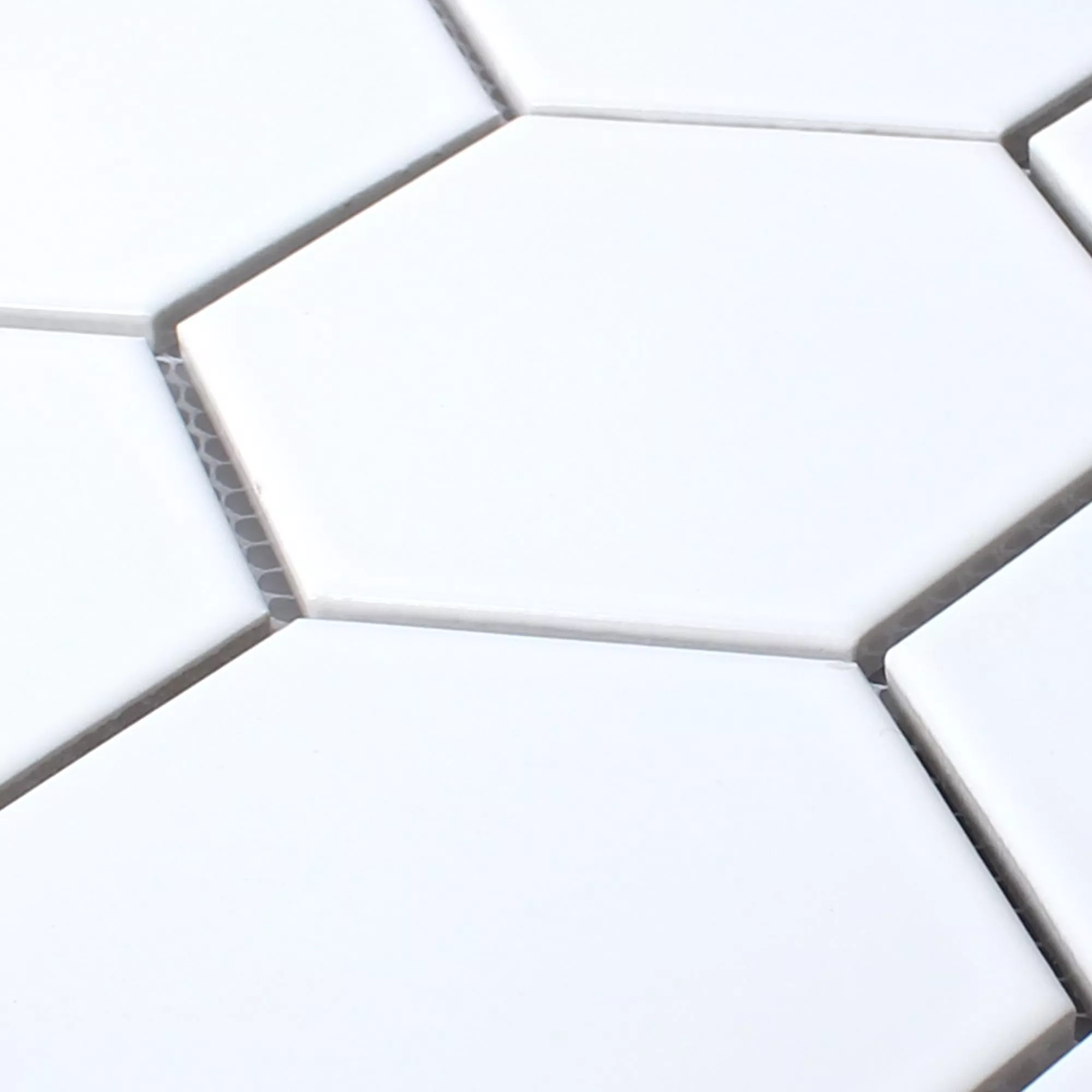 Campione Ceramica Mosaico Hexagon Salamanca Bianco Lucida H95
