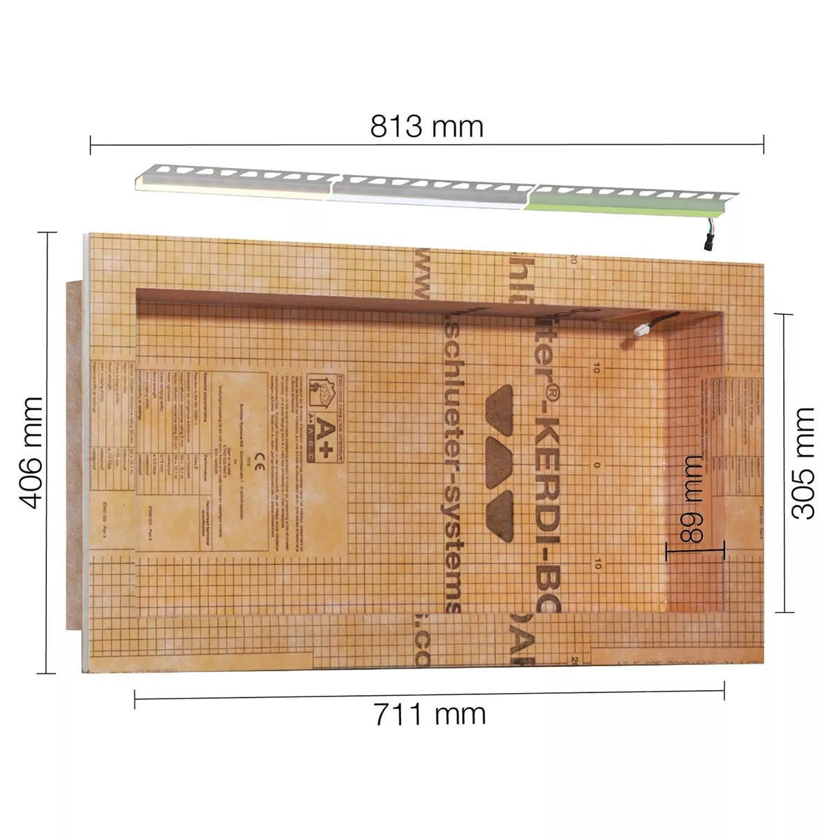 Schlüter Kerdi Board NLT set da nicchia Illuminazione a LED