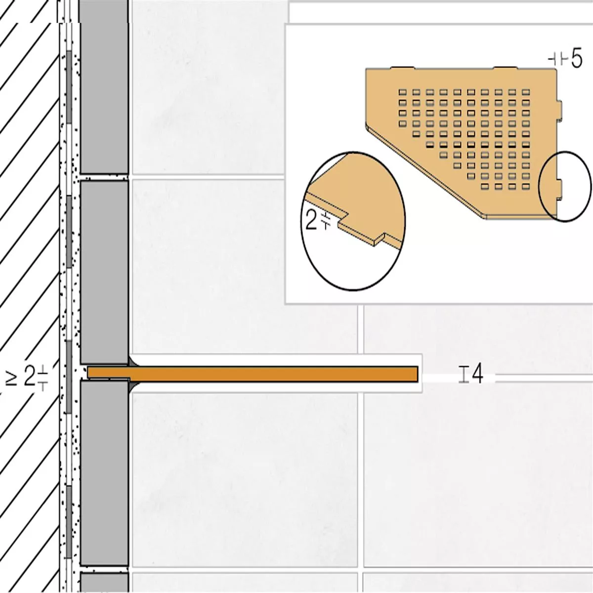 Mensola a muro Mensola per doccia Schlüter 5eck 19,5x19,5 cm Curva in acciaio inossidabile