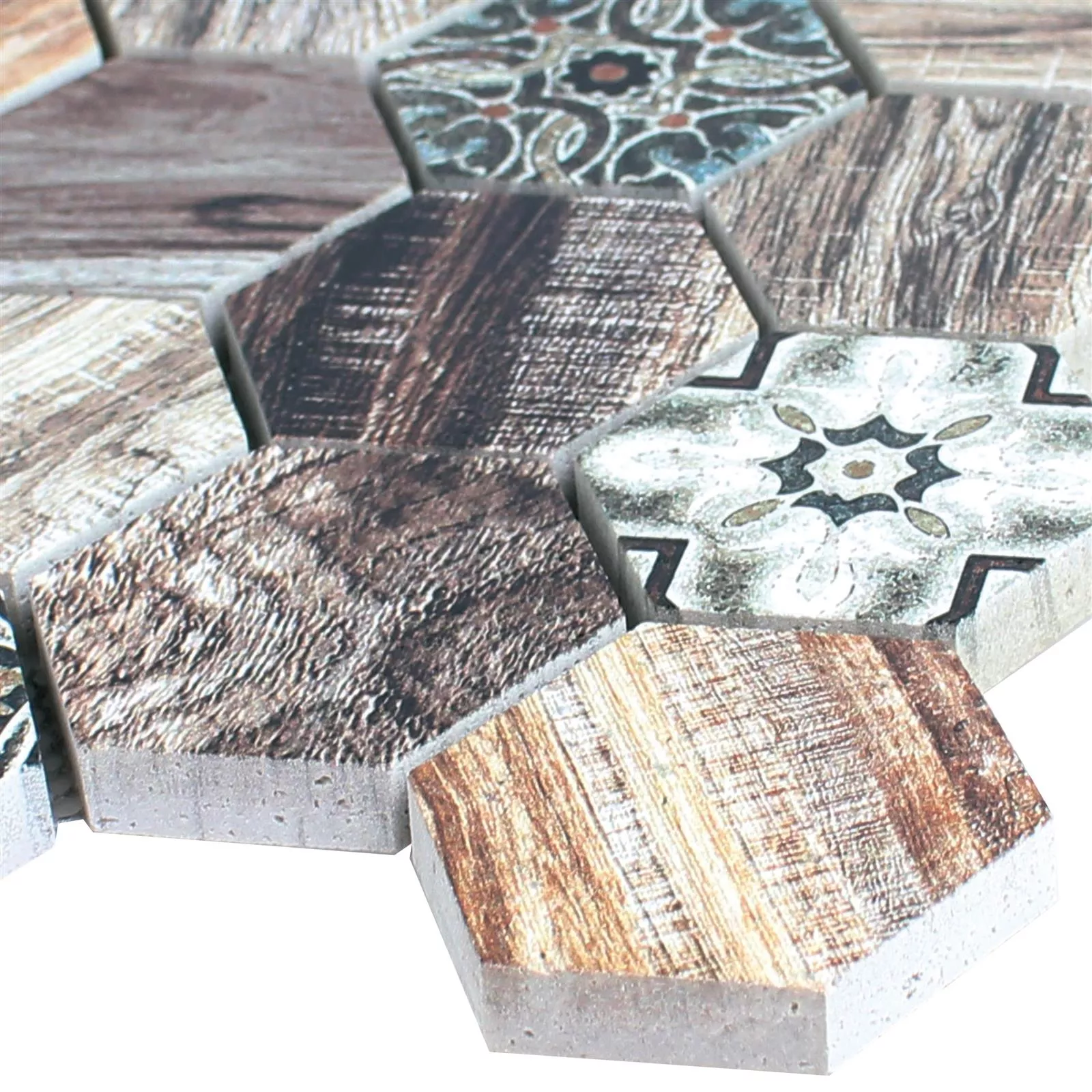 Mosaico In Pietra Naturale Piastrelle Kapstadt Legno Ottica Marrone Mosaico In Pietra Naturale Piastrelle Kapstadt Legno Ottica Marrone