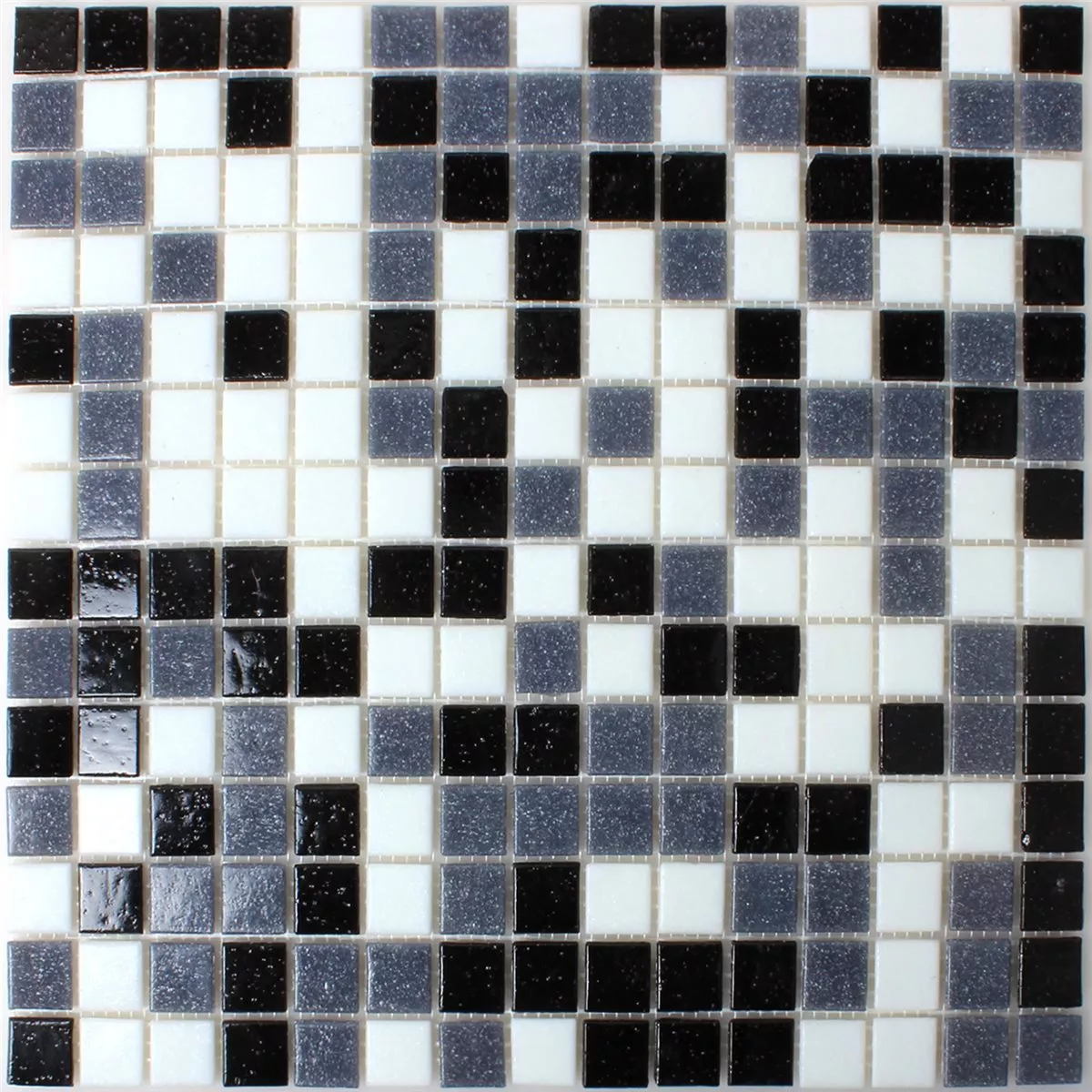 Campione Mosaico Vetro Bianco Grigio Nero Mix