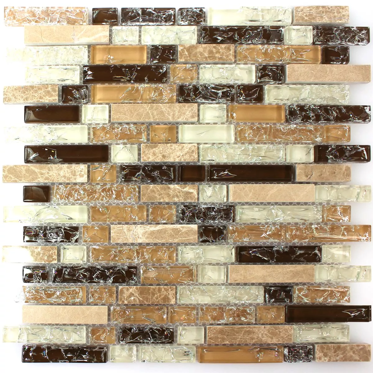 Mosaico Vetro Marmo Emperador Mix