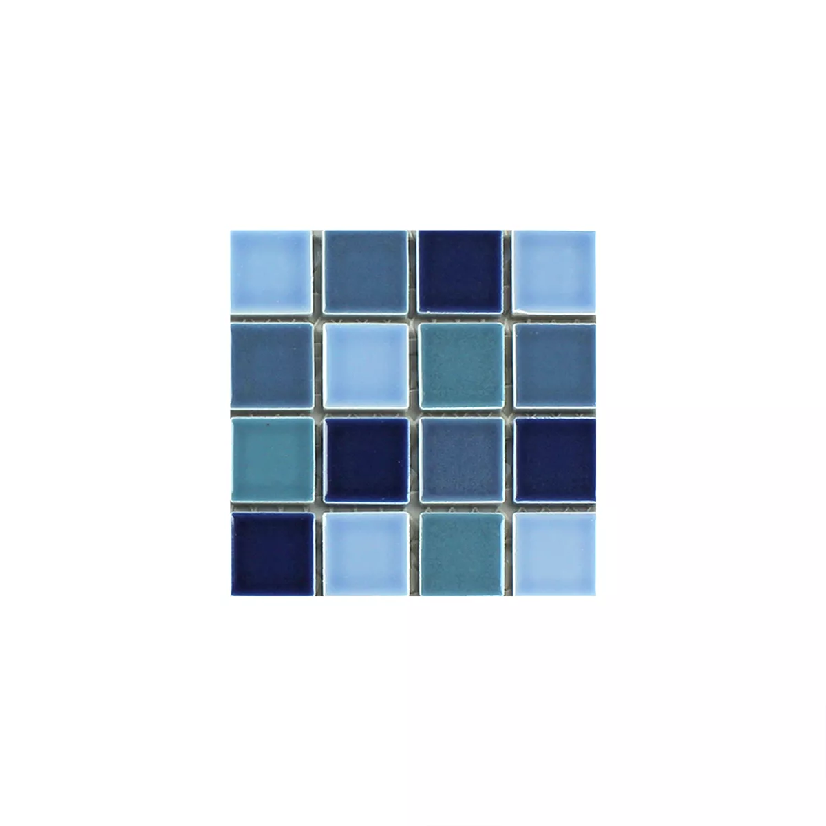 Campione Mosaico Ceramica Blu Mix Lucida