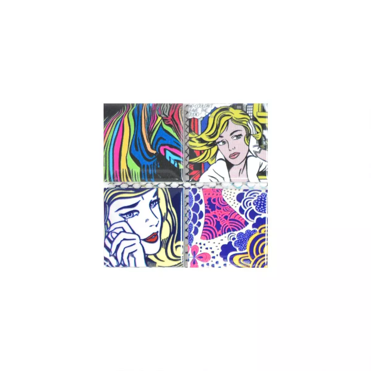 Campione Ceramica Mosaico Achilles Ottica Pop Art Colorato Duo