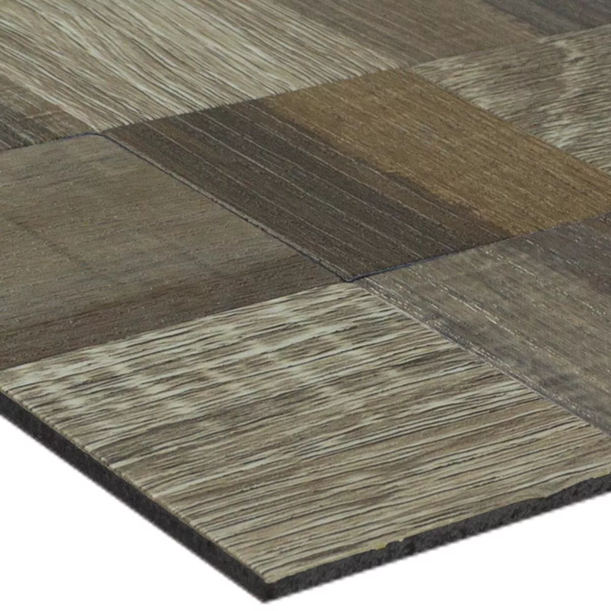 Metallo Mosaico Autoadesivo Legno Ottica Skypia Marrone Beige