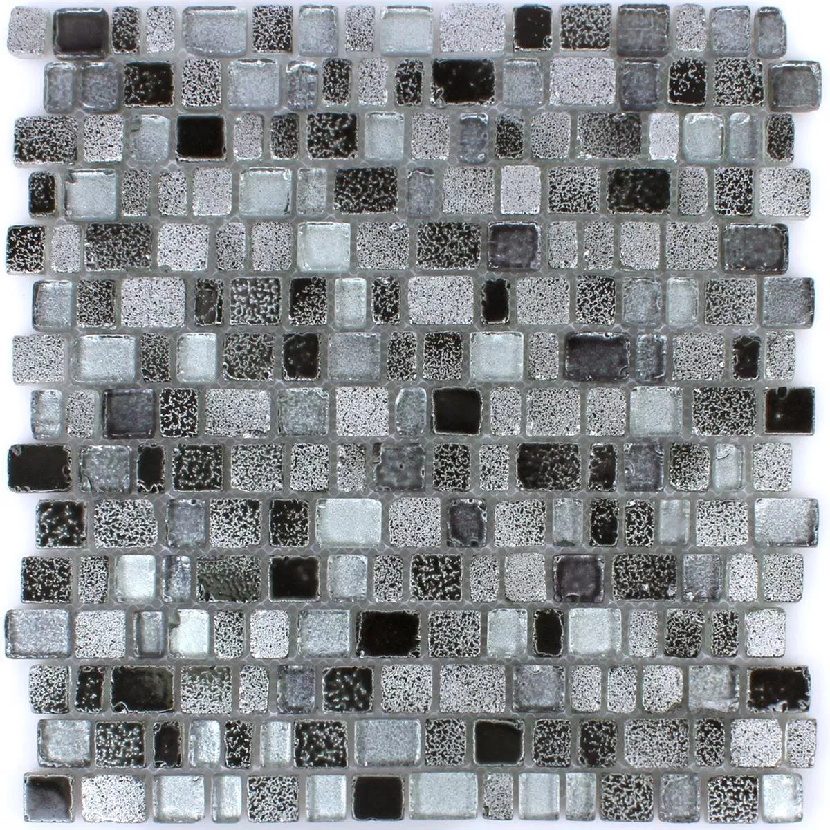 Mosaico Vetro Roxy Nero Argento