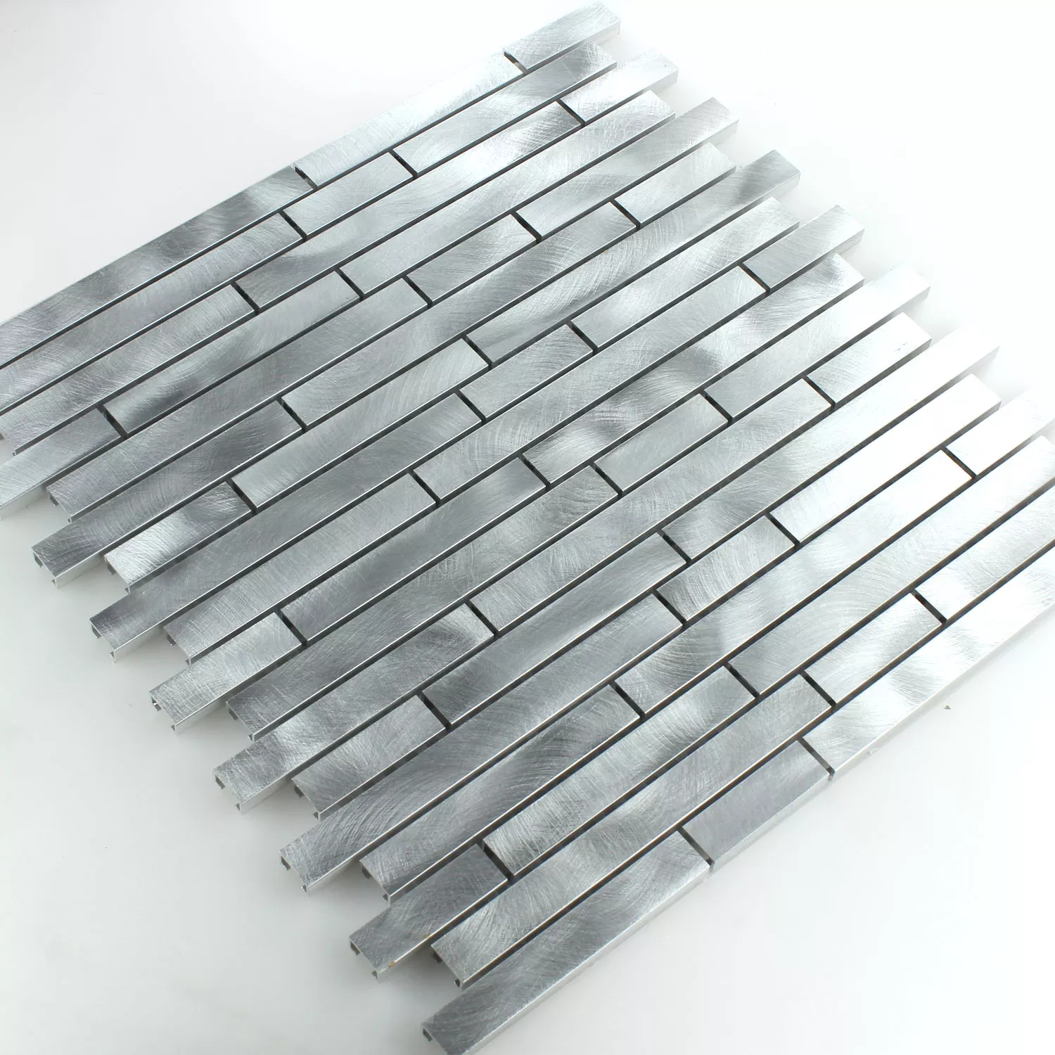 Campione Mosaico Alluminio Metallo Argento Mix