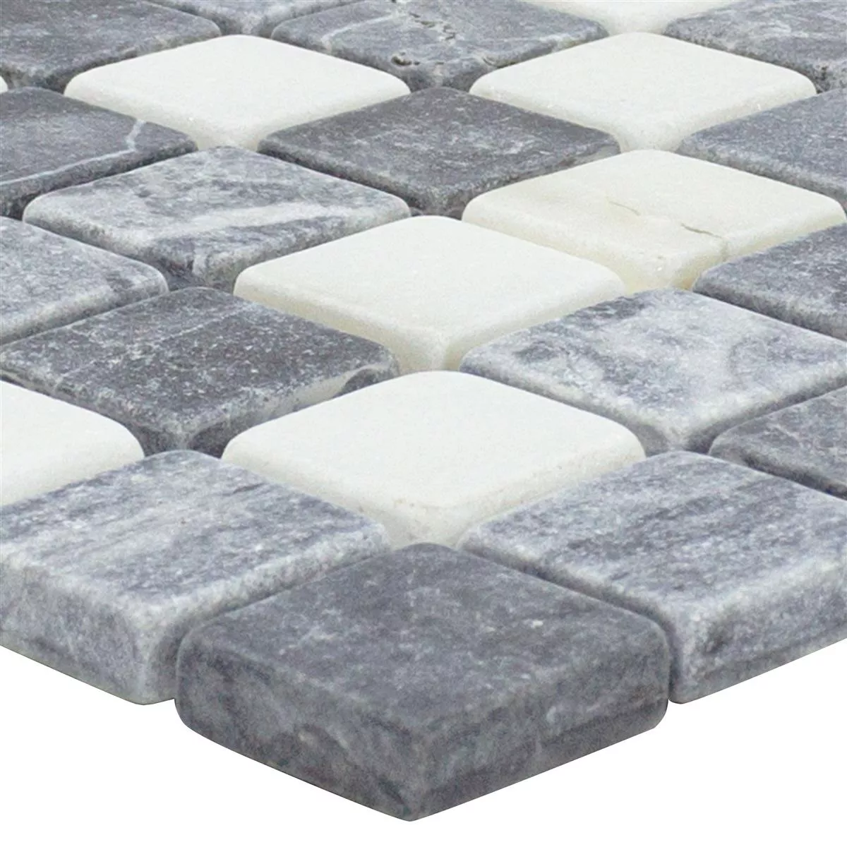 Campione Marmo Mosaico In Pietra Naturale Piastrelle Stanford Grigio Bianco