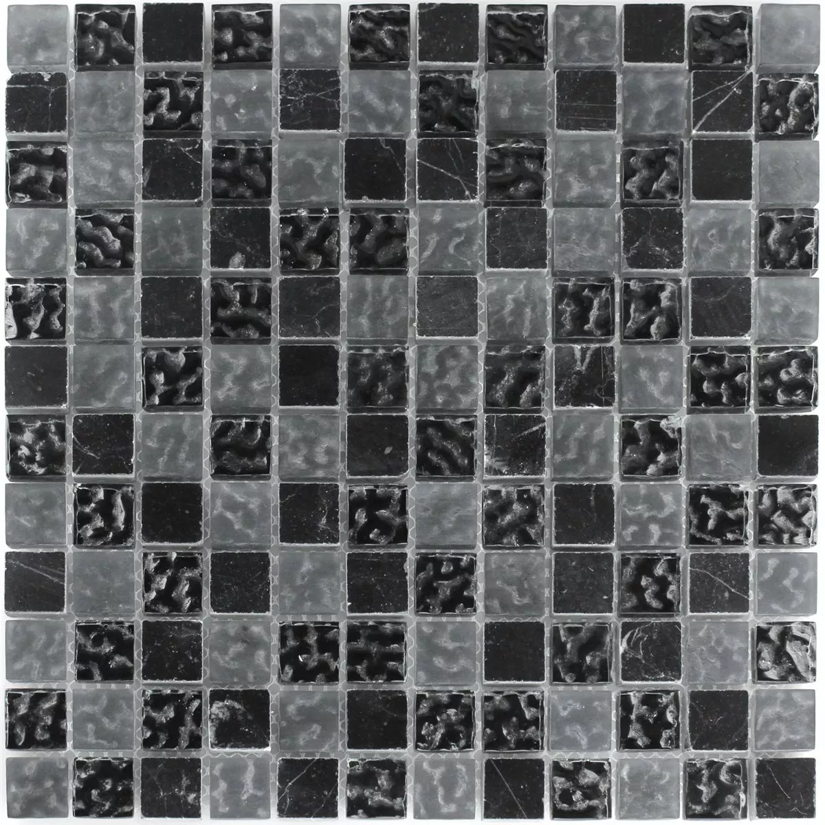 Mosaico Vetro Marmo Zambia Scanalata 23x23x8mm