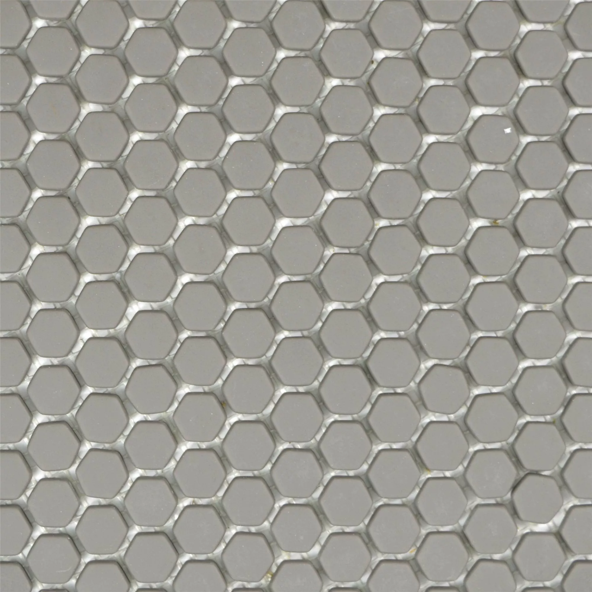 Campione Mosaico Di Vetro Piastrella Kassandra Hexagon Grigio Marrone Opaco