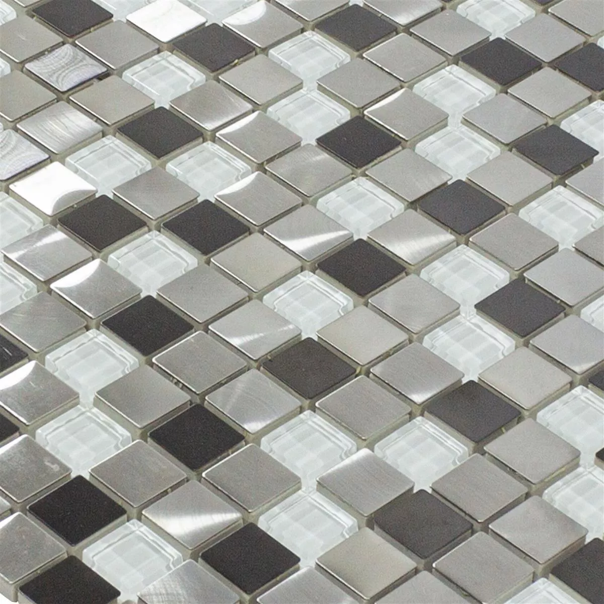 Vetro Metallo Metallo Mosaico Stella Bianco Argento