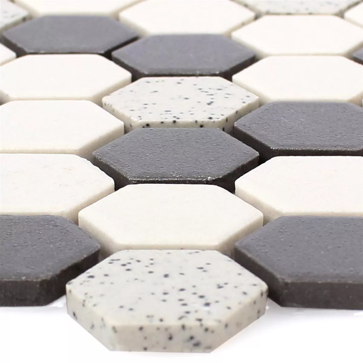 Campione Ceramica Mosaico Monforte Hexagon Nero Grigio