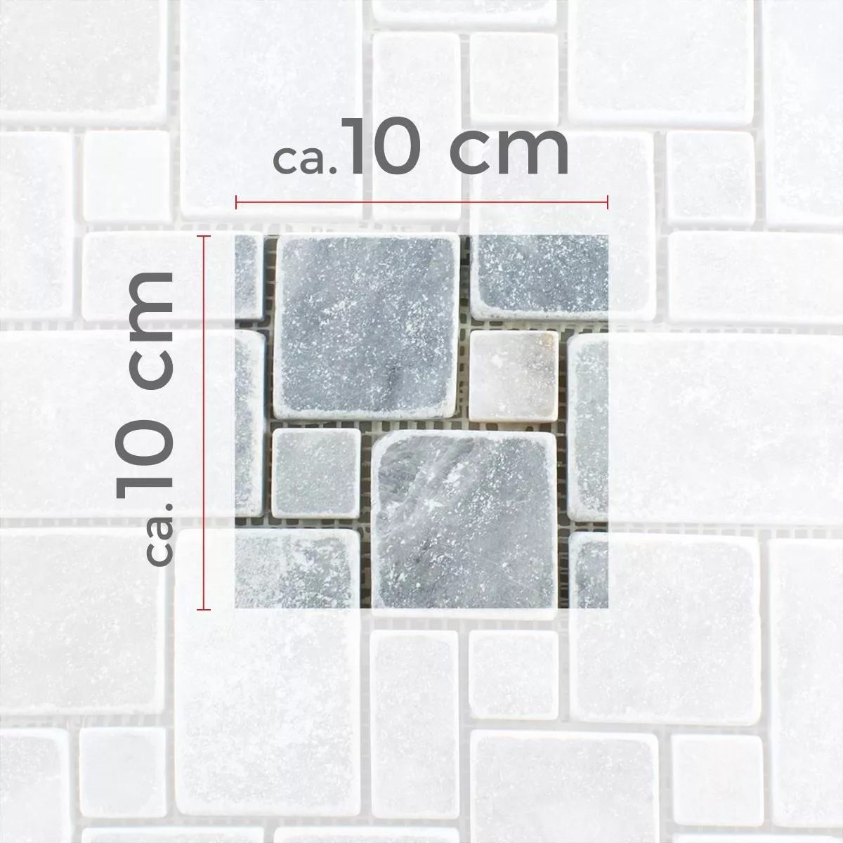 Campione Pietra Naturale Marmo Mosaico Kilkenny Grigio Chiaro