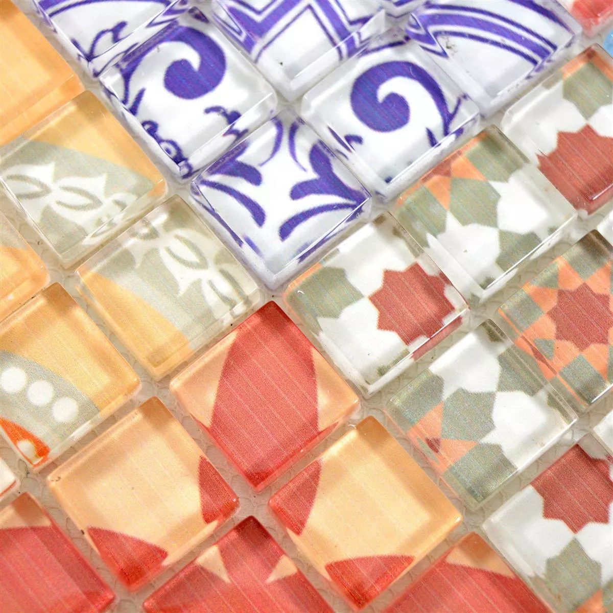 Campione Mosaico Di Vetro Retro Piastrella Noya Vintage Colorato
