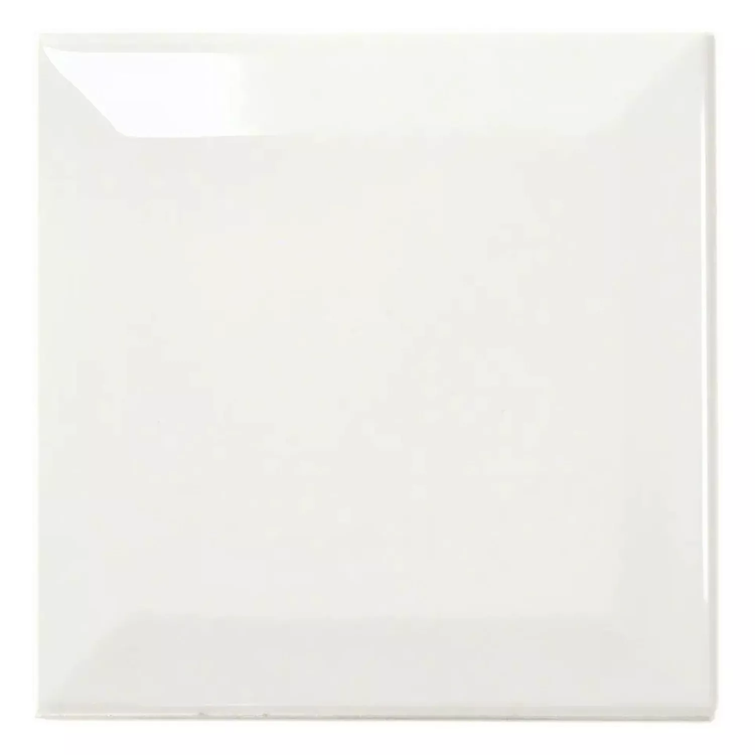 Piastrella metropolitana Bianco Lucida 10x10 cm Sfaccettatura Catarina Blanco