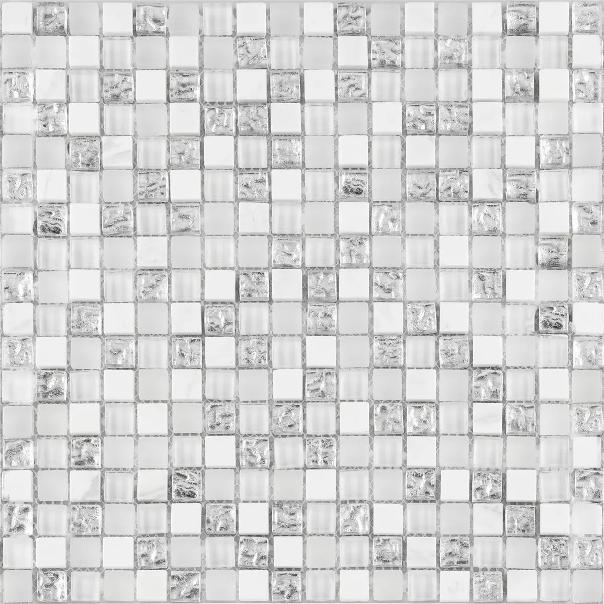 Mosaico Di Vetro Piastrelle Lexington Vetro Mix di Materiali Bianco
