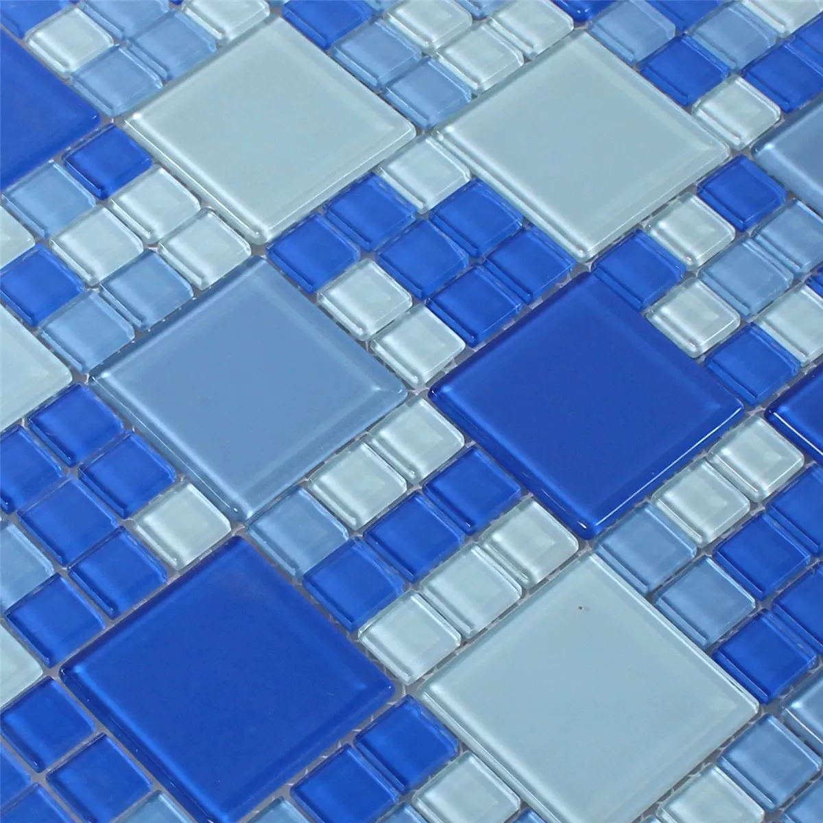Mosaico Vetro Piastrella Blu Chiaro Mix