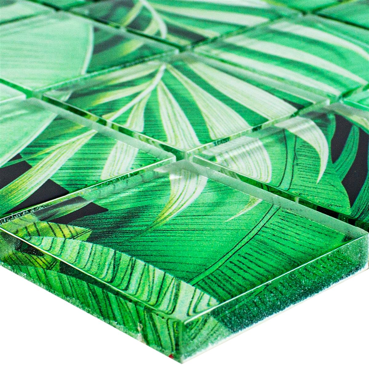 Mosaico Di Vetro Piastrelle Pittsburg Ottica Floreale Verde