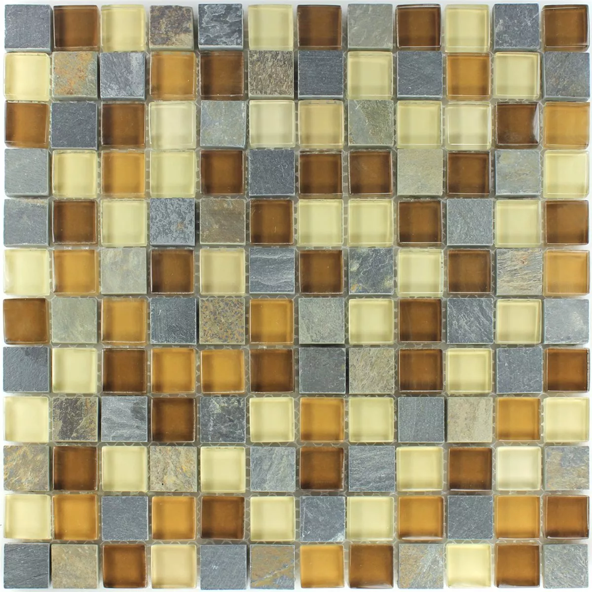 Campione Mosaico Vetro Pietra Naturale Beige