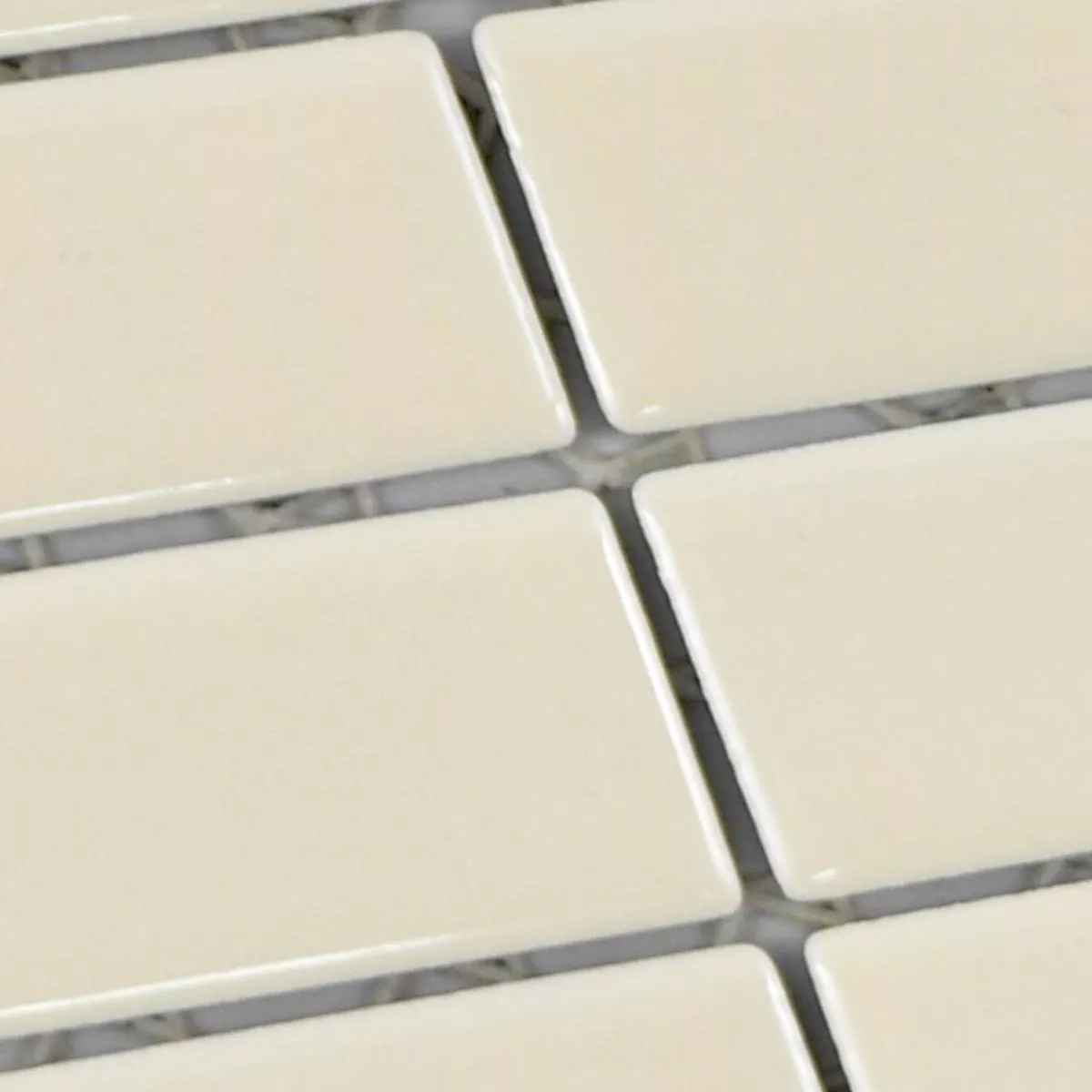 Campione Ceramica Mosaico Adrian Beige Lucida Rettangolo