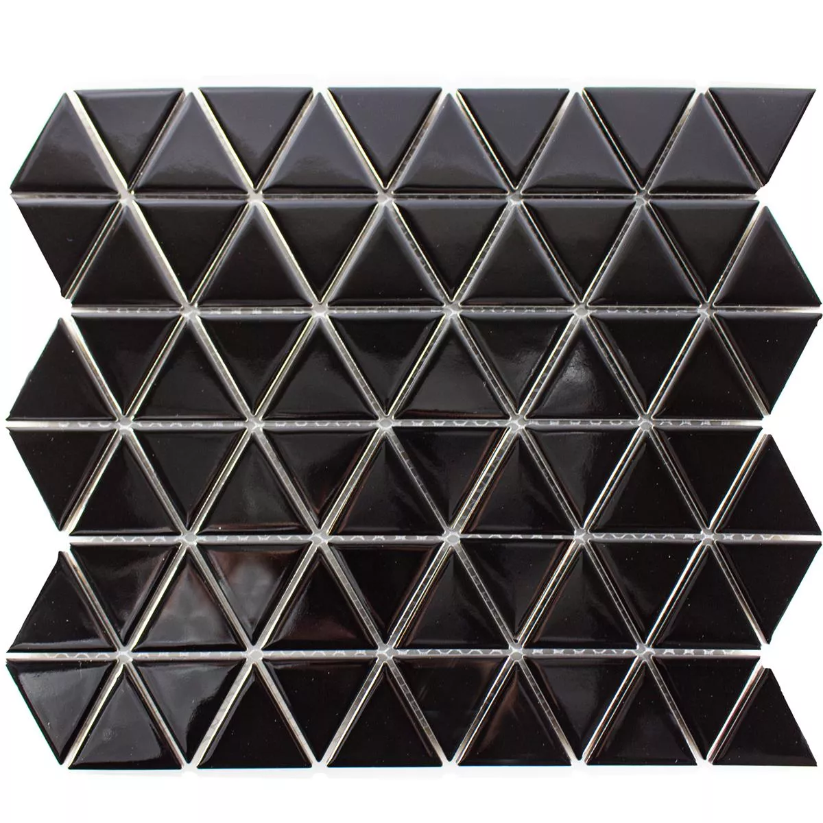 Campione Ceramica Mosaico Arvada Triangolo Nero Lucida