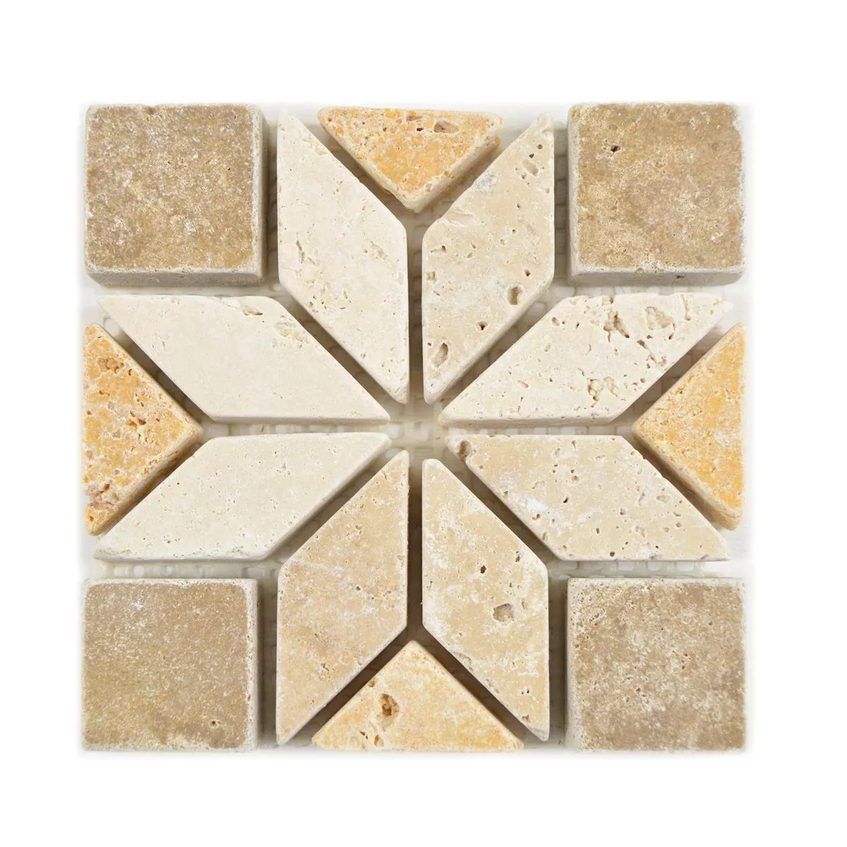 Pietra Naturale Rosone Drexel Marrone Beige Oro 10x10cm Pietra Naturale Rosone Drexel Marrone Beige Oro 10x10cm