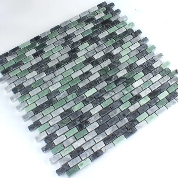 Mosaico Marmo Brick Jade Nero Verde