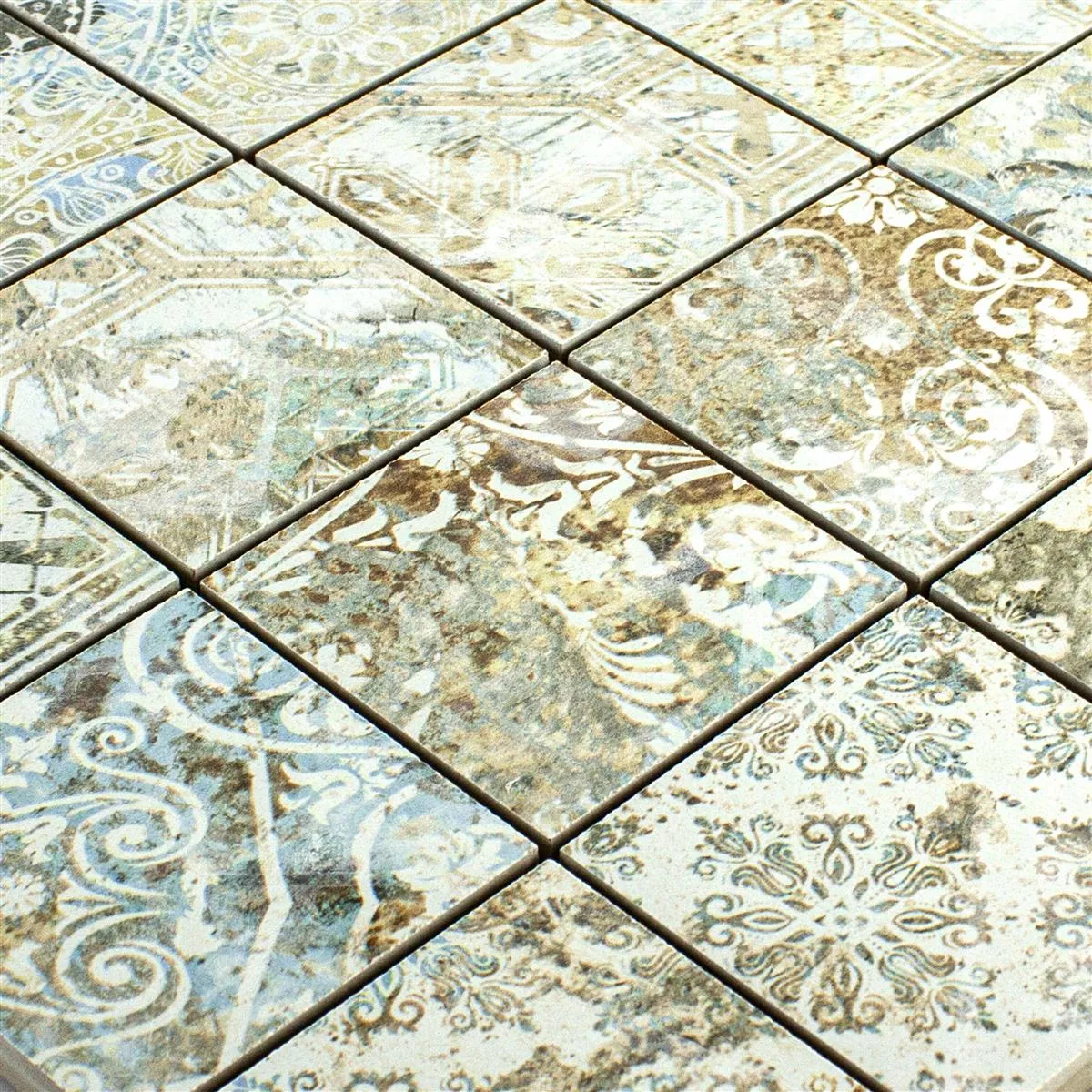 Ceramica Mosaico Piastrelle Bellona Effetto Di Colore Chiaro 71x71mm