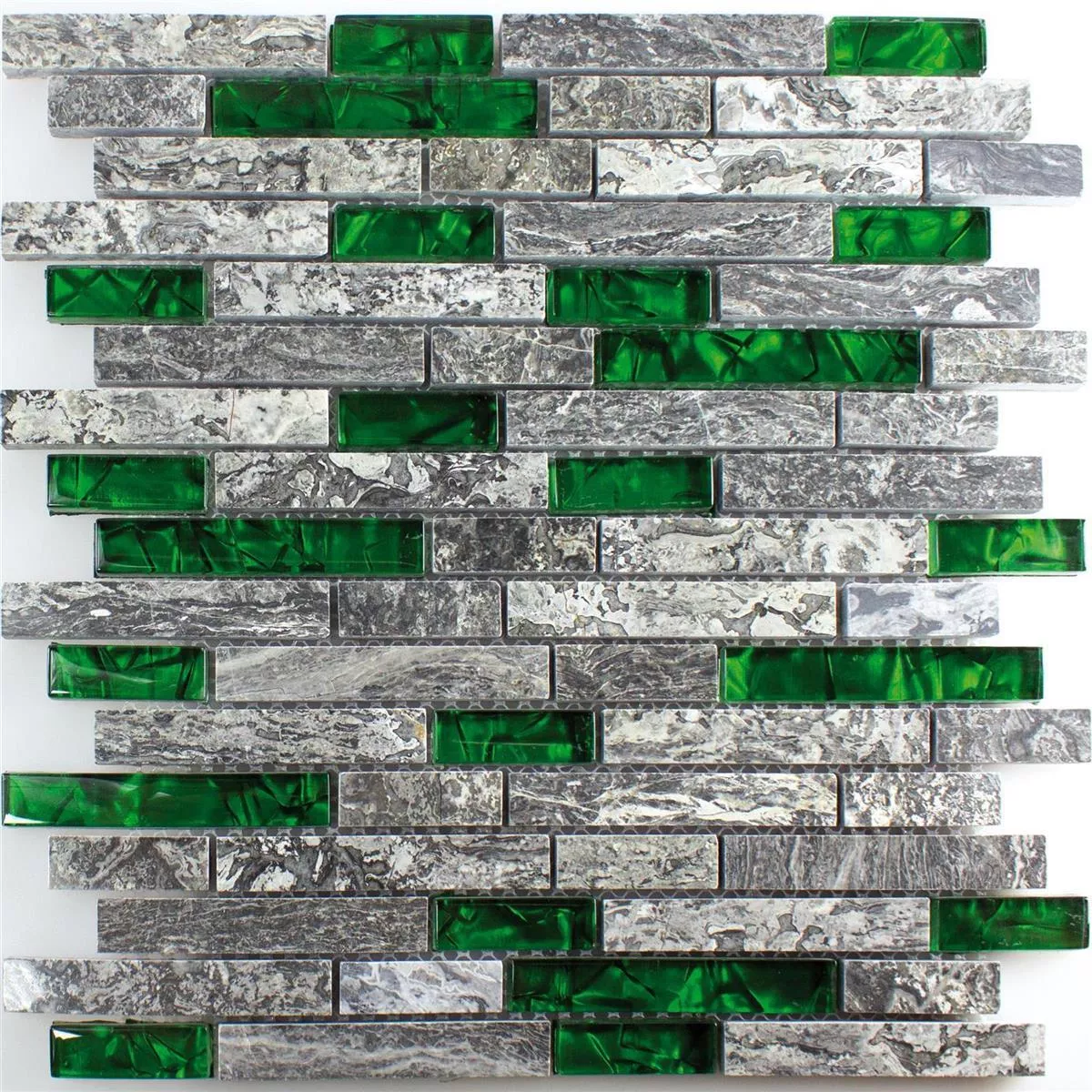 Campione Mosaico Di Vetro Pietra Naturale Piastrelle Manavgat Grigio Verde Brick