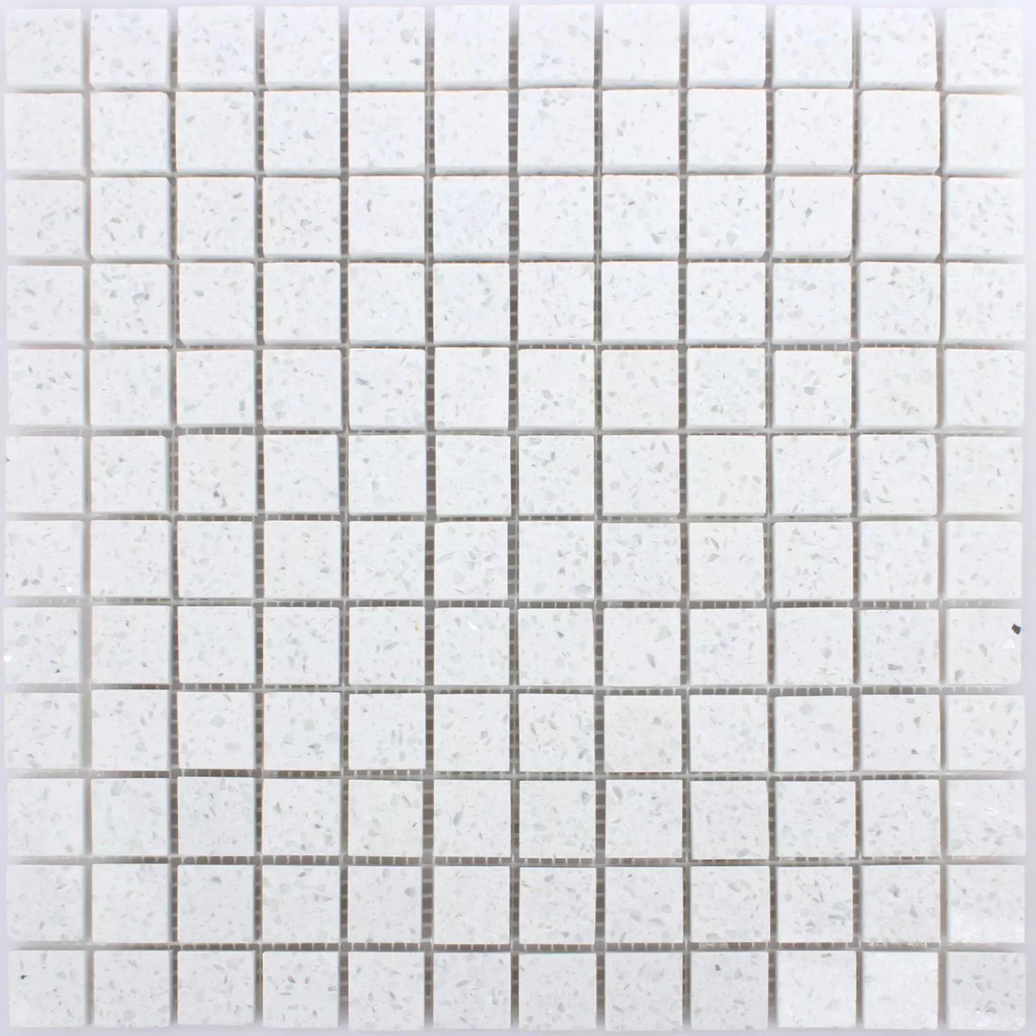 Campione Mosaico Quarz Pietra Artificiale Bianco 