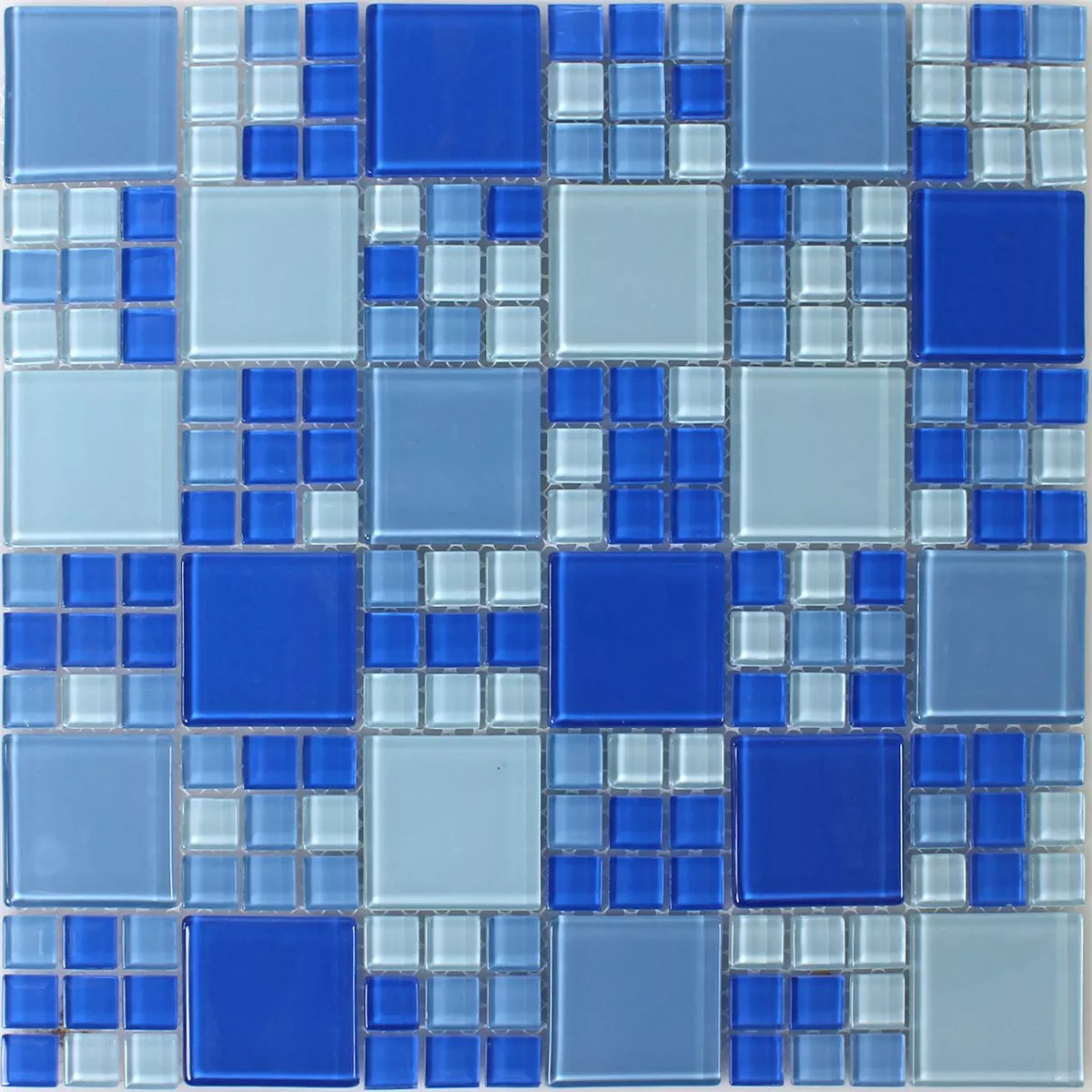 Campione Mosaico Vetro Piastrella Blu Chiaro Mix
