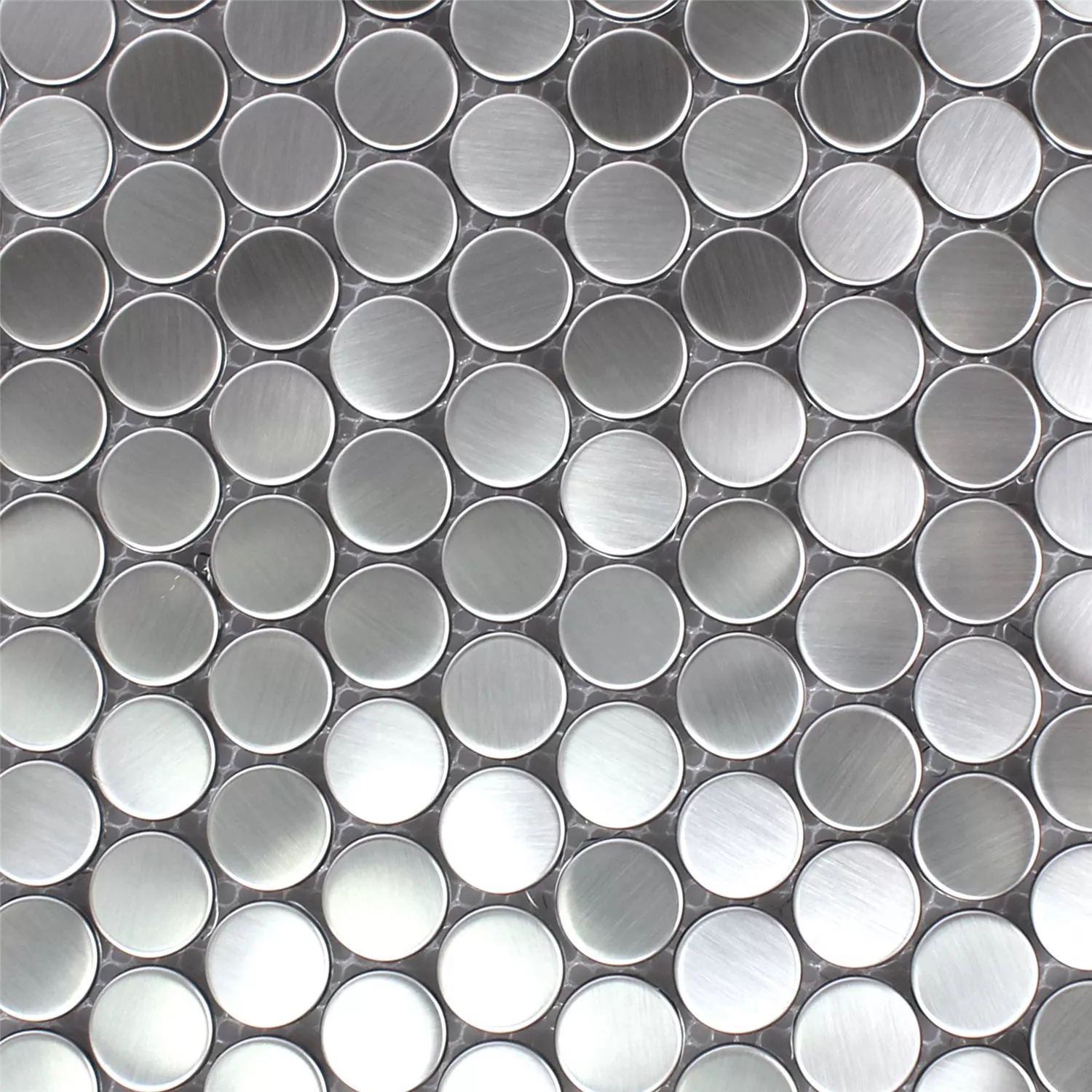 Mosaico Metallo Celeus Argento Rotonda