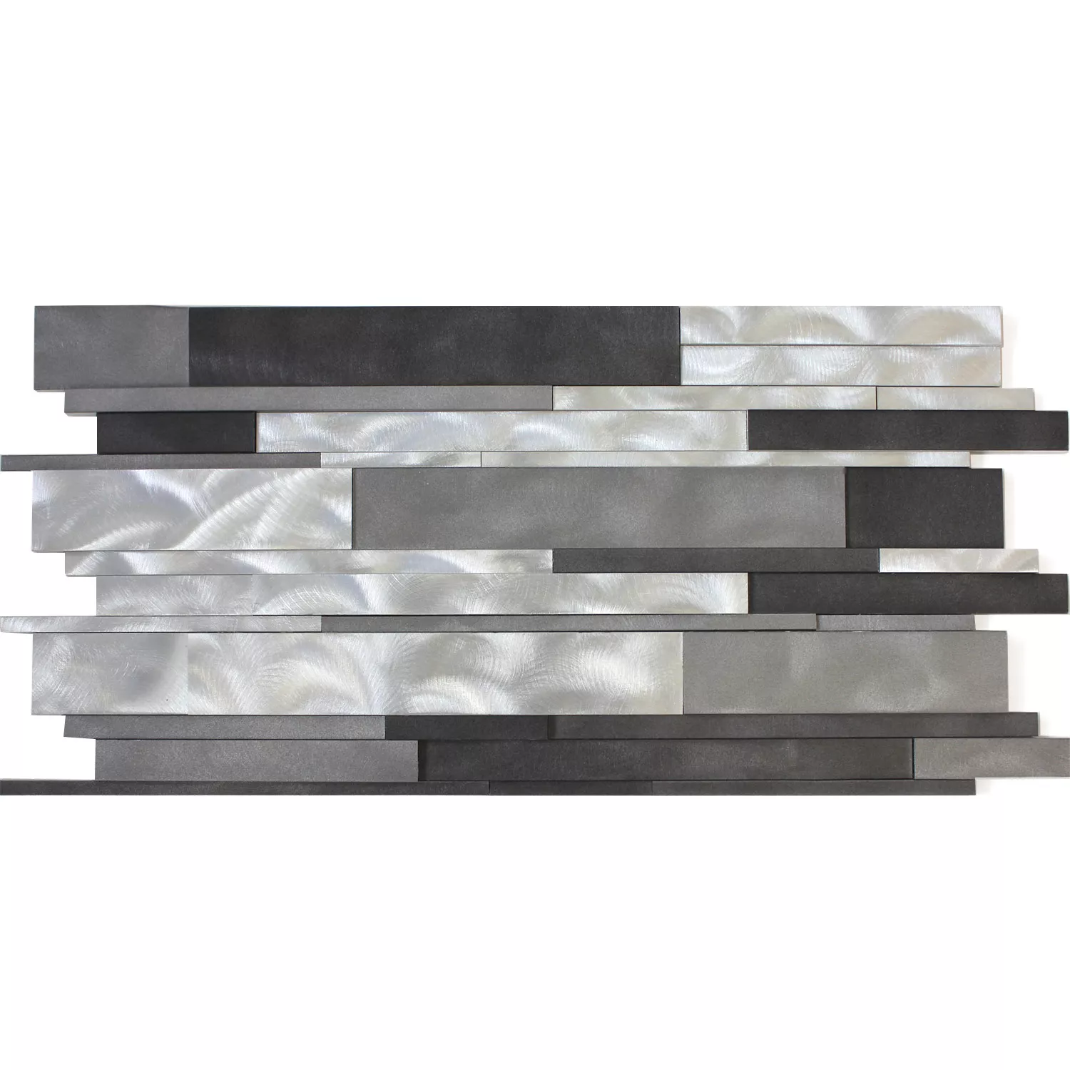 Mosaico Alluminio Metallo Talara Nero Argento 300x600mm