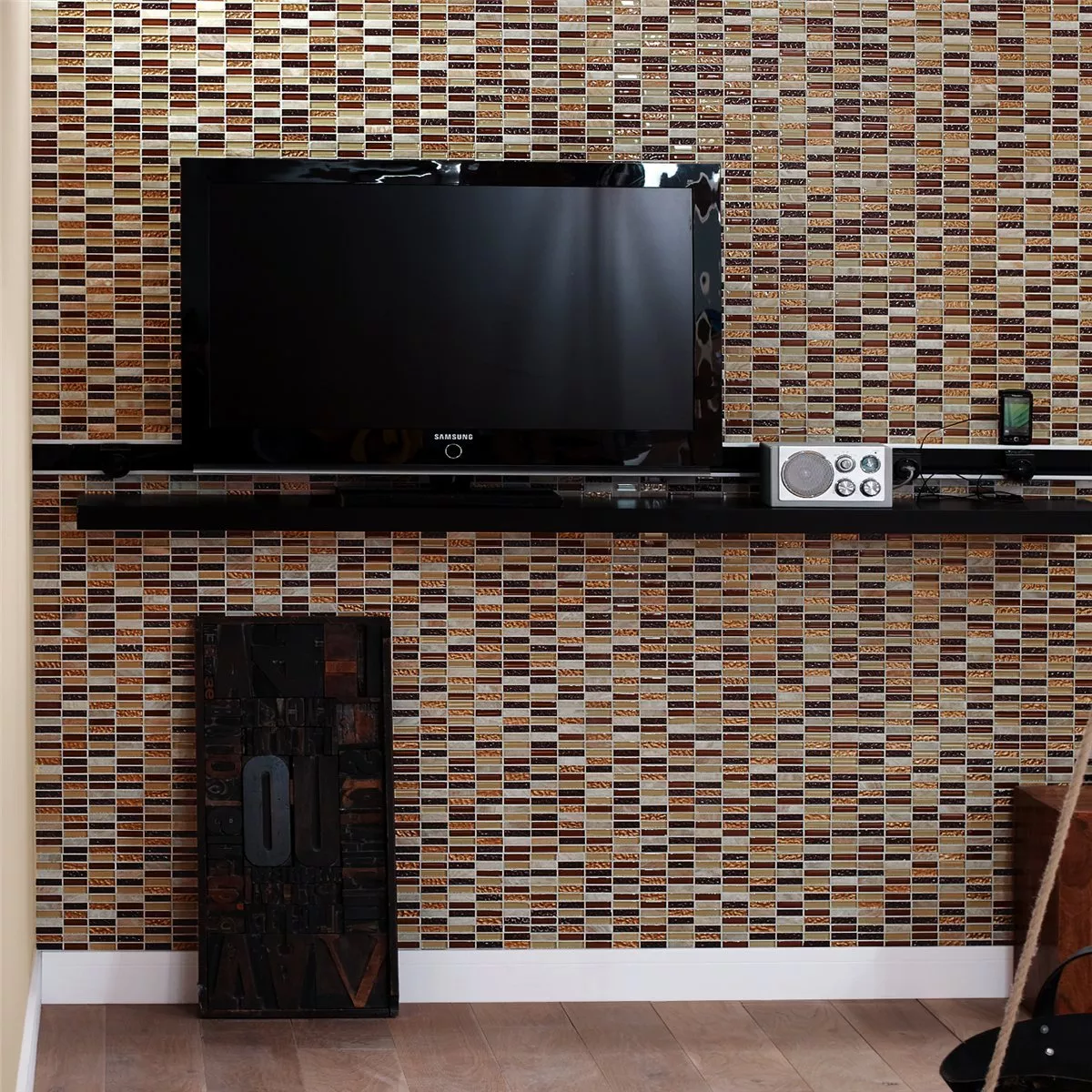 Mosaico Onyx Vetro Maglia Marrone Beige