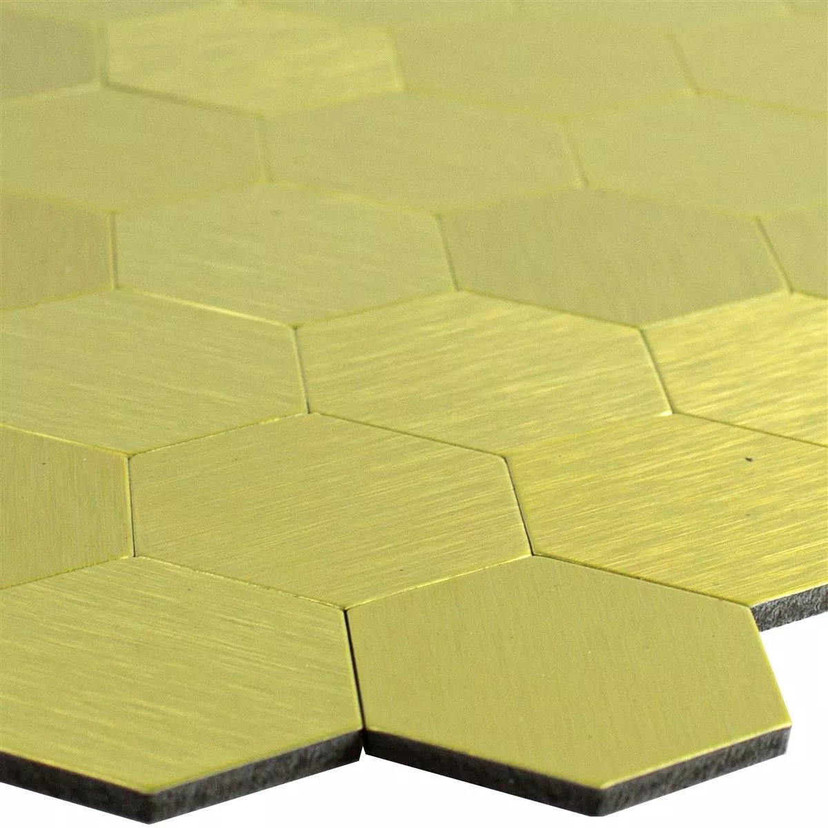Mosaico Metallo Autoadesivo Vryburg Oro Esagono Mosaico Metallo Autoadesivo Vryburg Oro Esagono