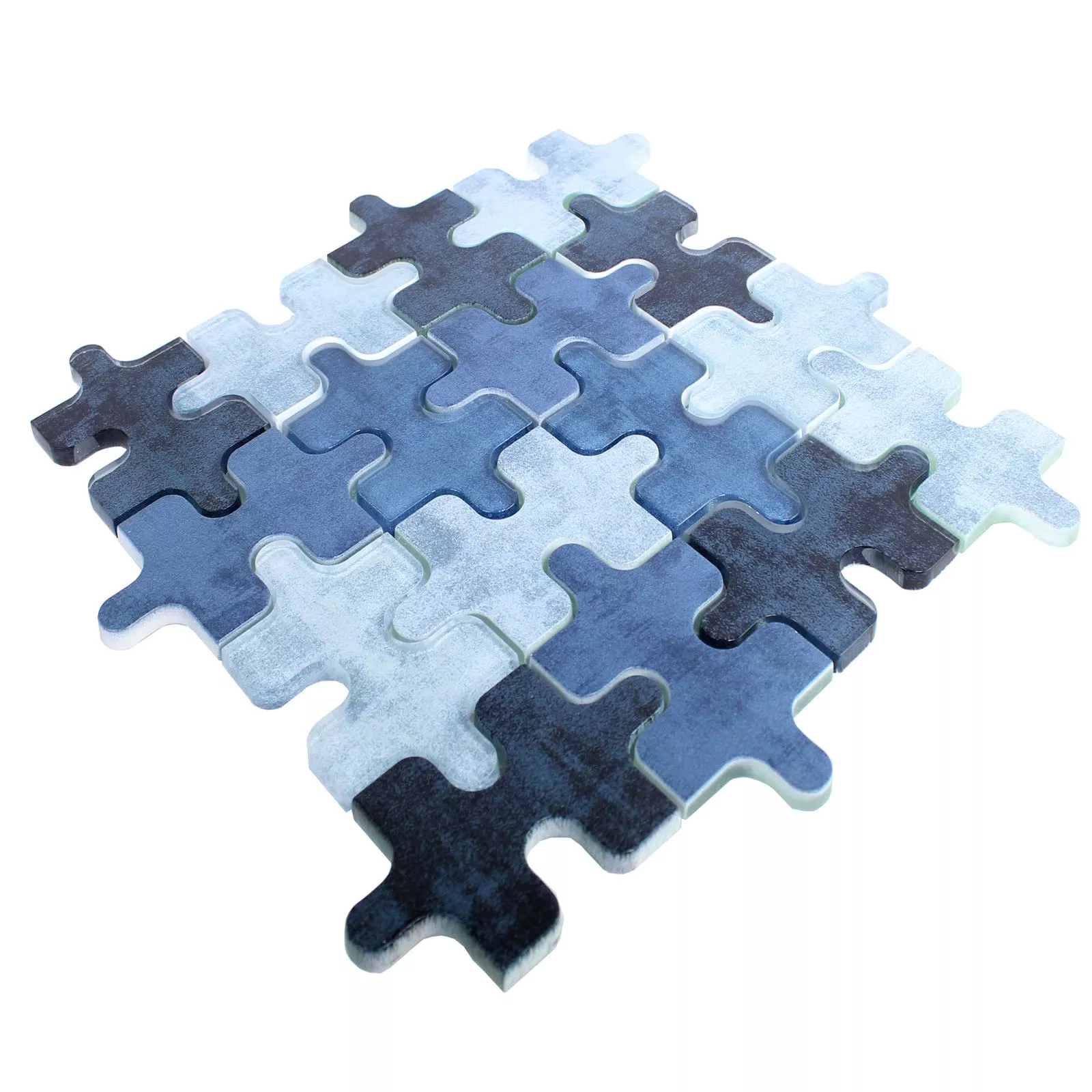 Mosaico Di Vetro Piastrelle Puzzle Blu