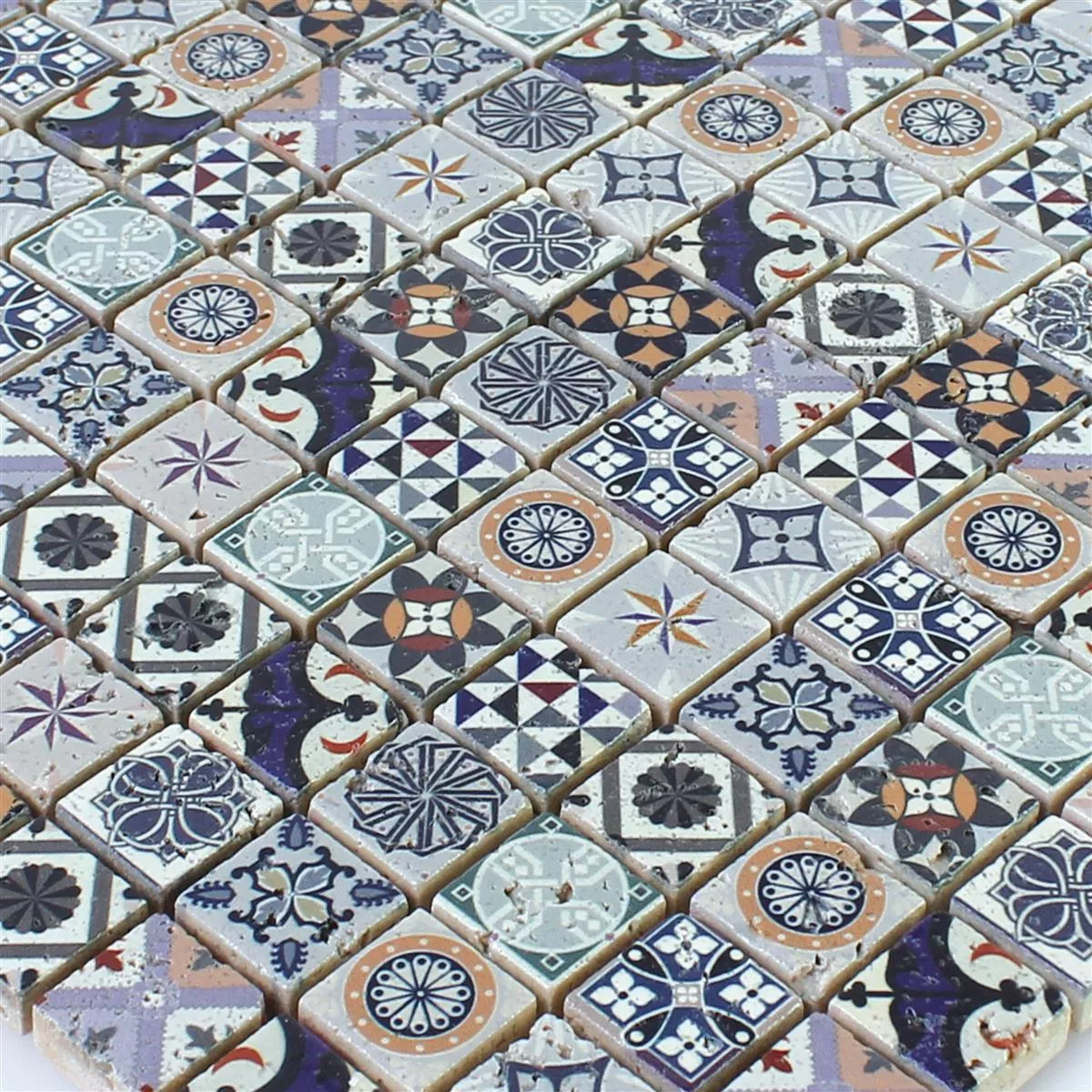 Campione Mosaico In Pietra Naturale Piastrelle Iraklion Colorato