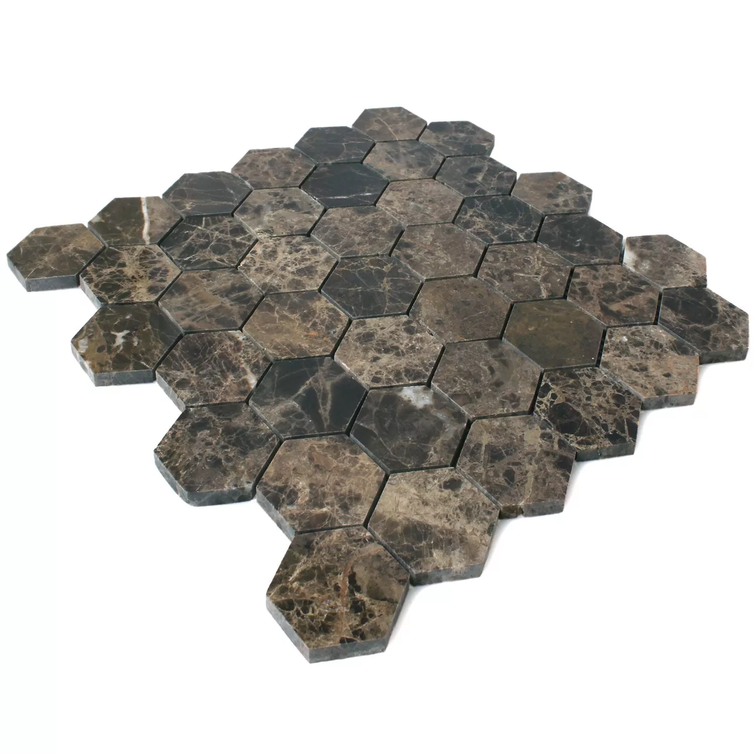 Mosaico Marmo Xalapa Esagono Emperador Lucidato