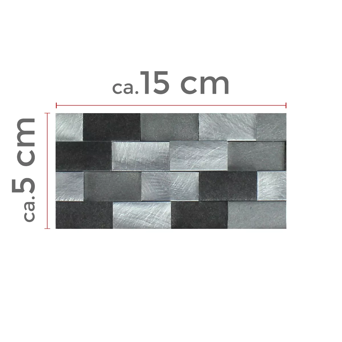Campione Mosaico Alluminio Metallo 3D Nero Grigio