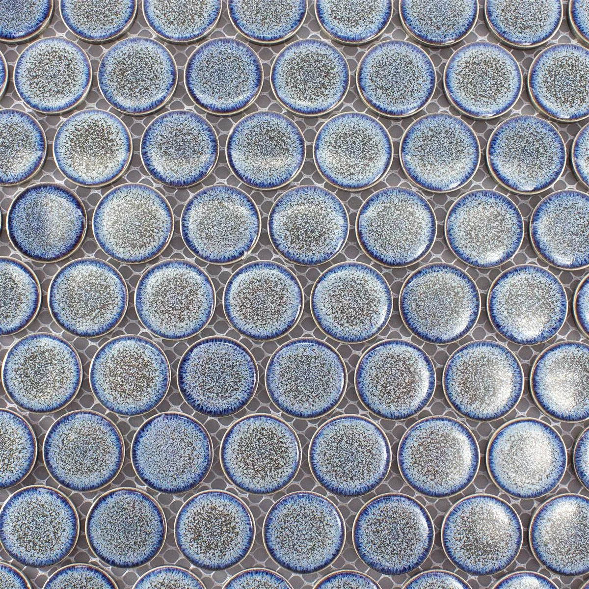 Campione Ceramica Bottone Mosaico Mission Blu Grigio