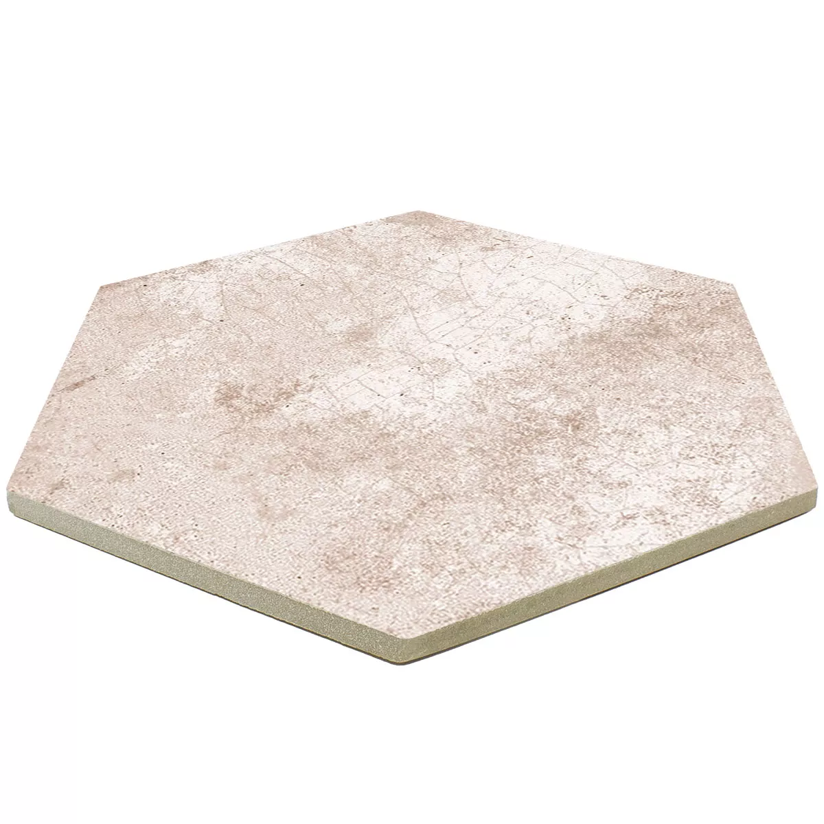 Gres Porcellanato Piastrelle Honiara Esagono Piastrella Di Base Taupe 22,5x25,9cm