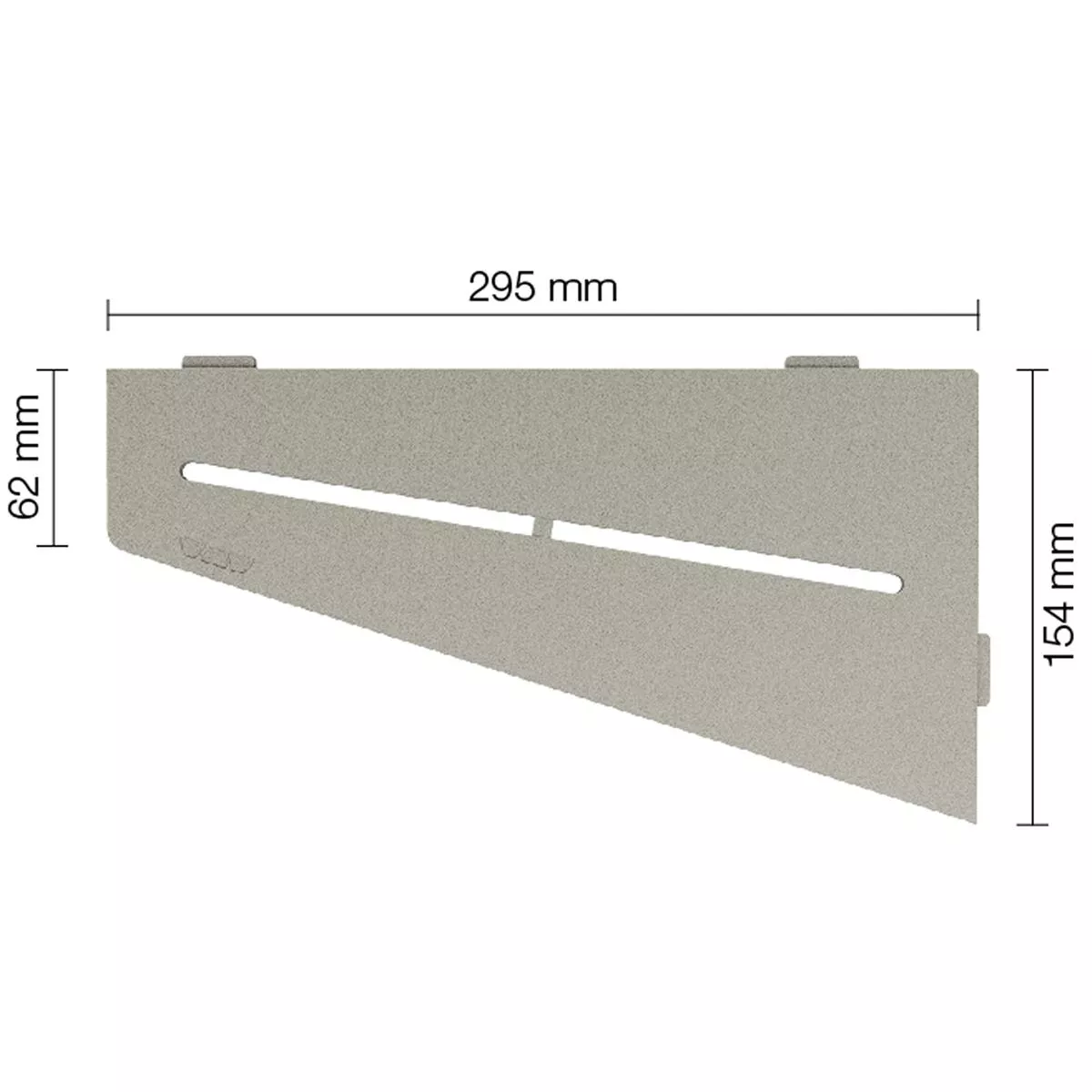 Mensola a muro Mensola per doccia Schlüter quadrata 15,4x29,5 cm grigio puro