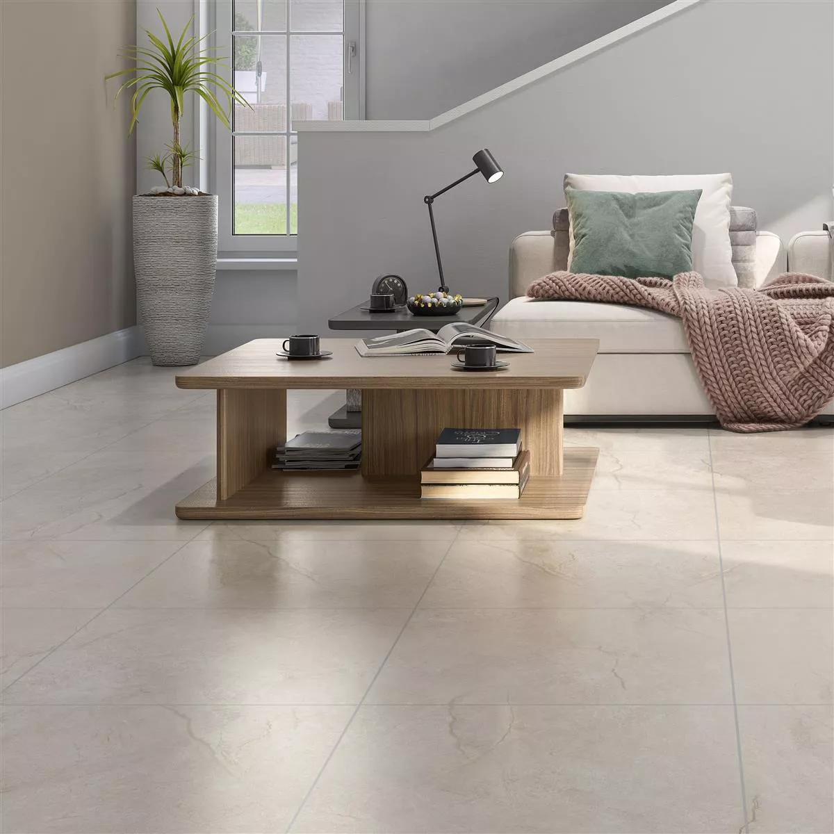 Campione Piastrelle Pangea Marmo Ottica Opaco Cream 60x60cm