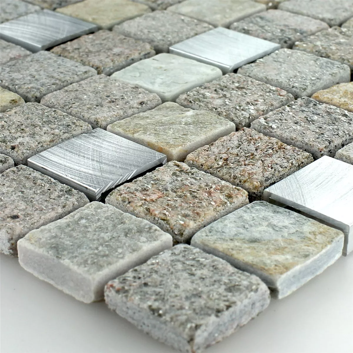 Campione Mosaico Quarzite Alluminio Pietra Naturalen